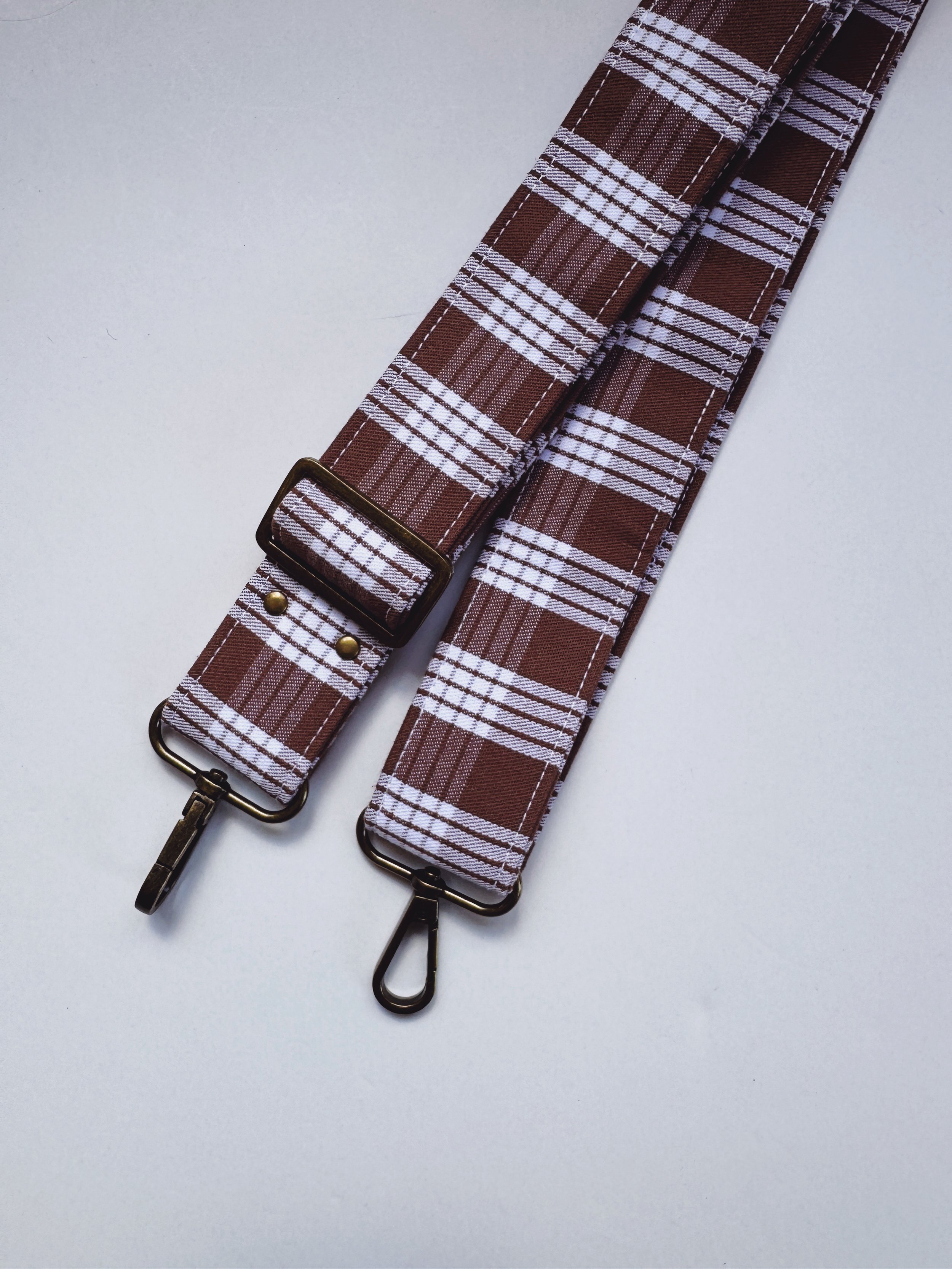 Adjustable purse Strap - brown palaka