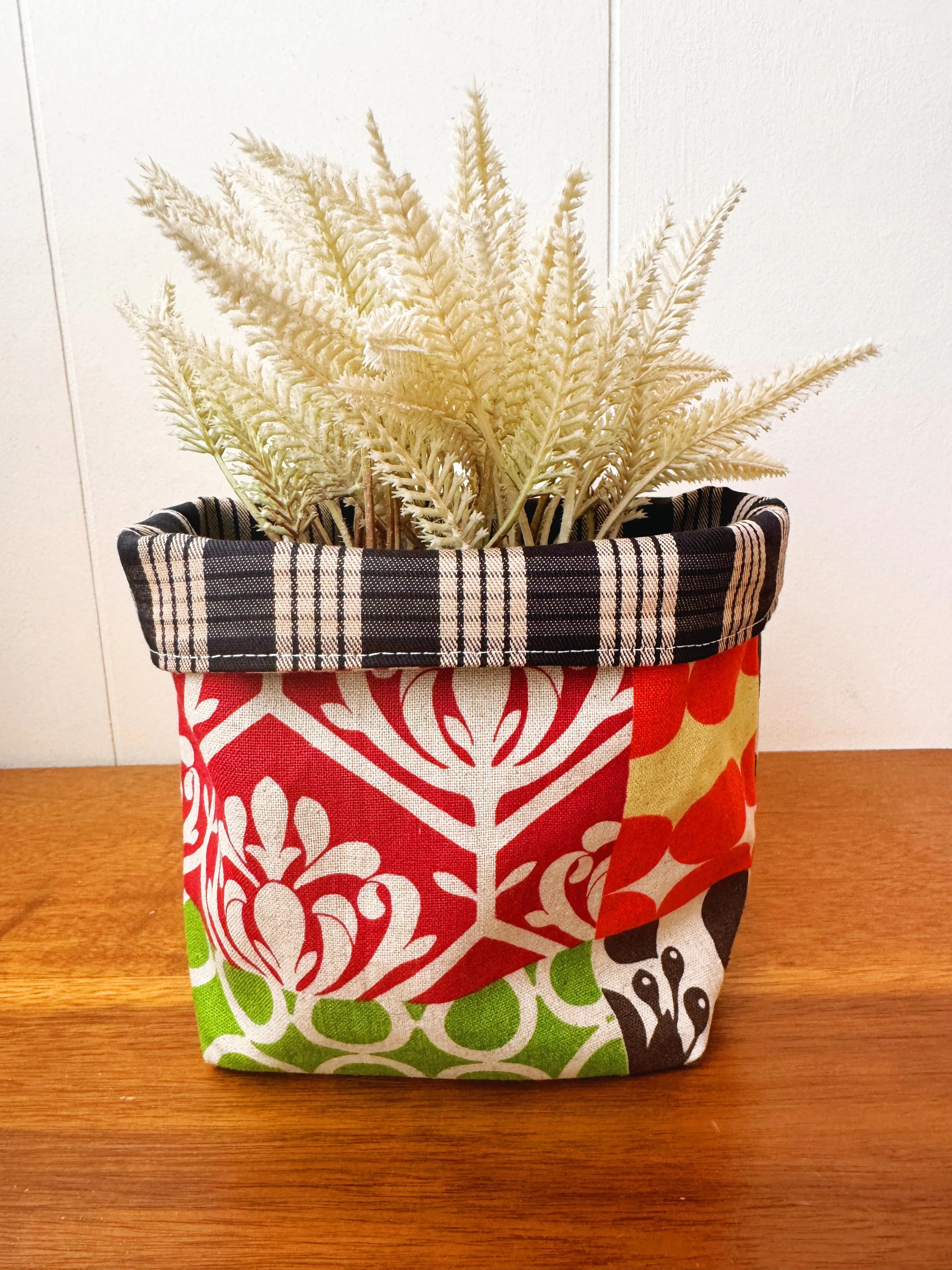 Fabric Plant Sack - big patchwork