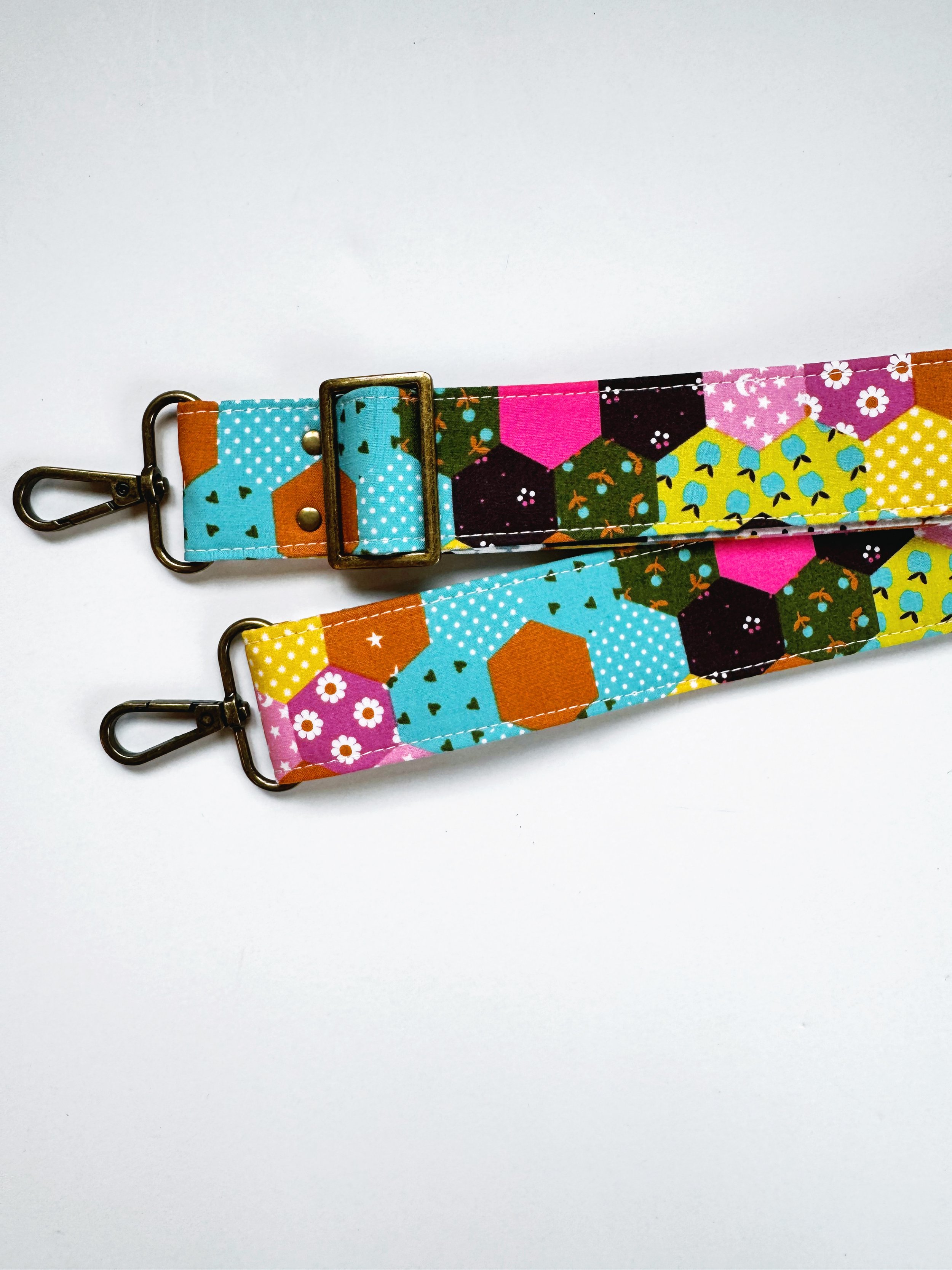 Adjustable purse Strap - patchwork