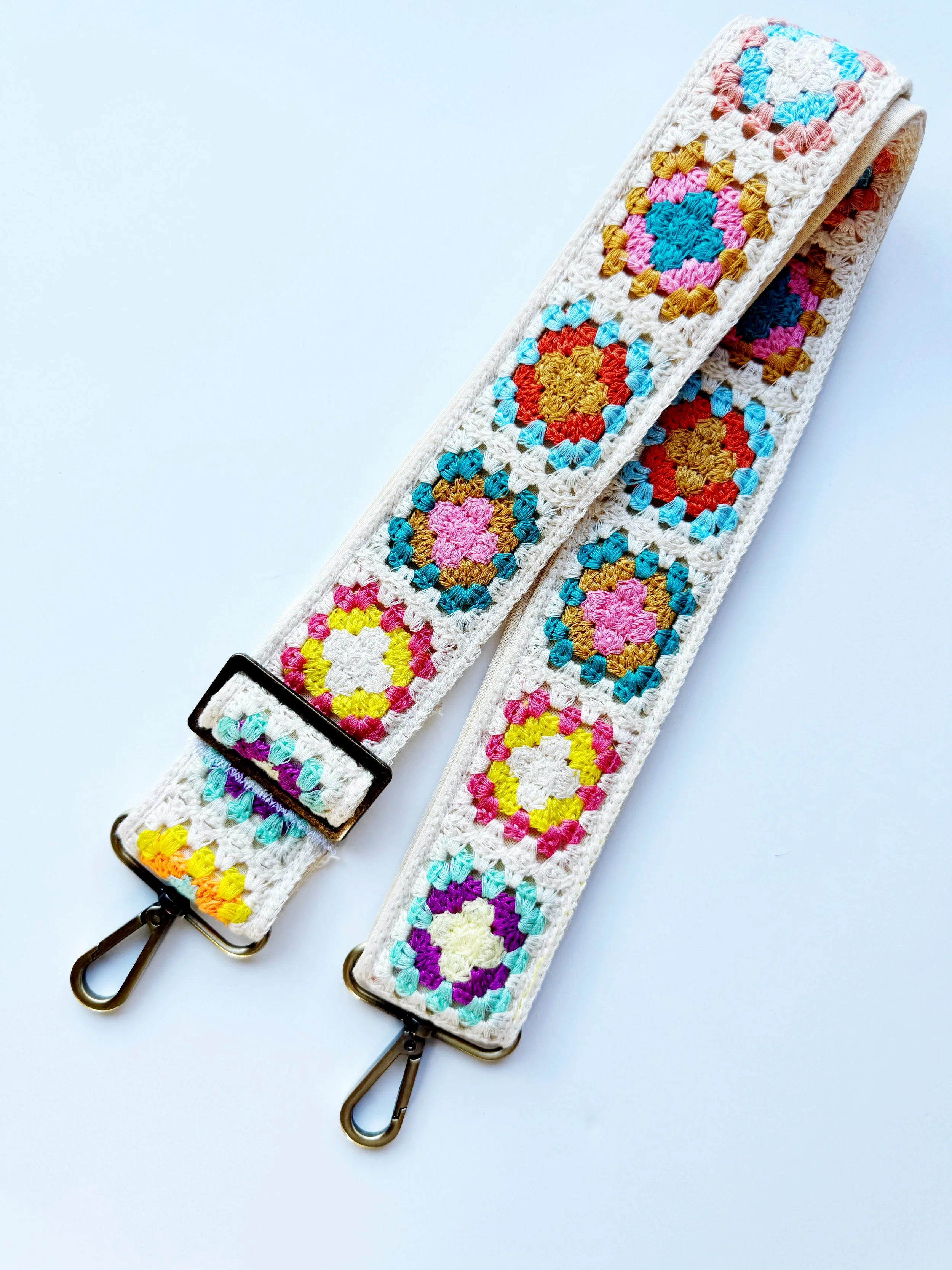 Adjustable purse Strap - granny squares