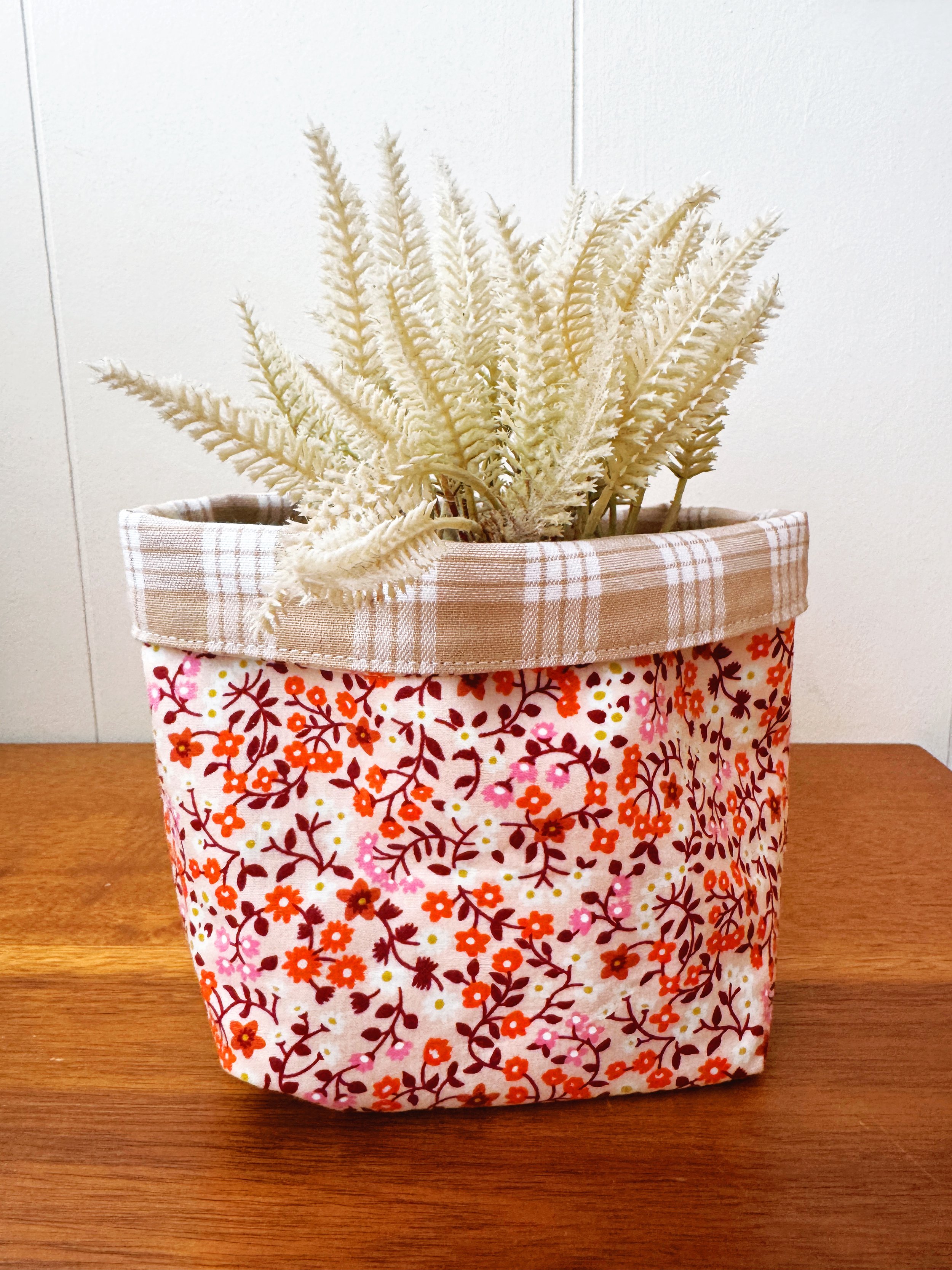 Fabric Plant Sack - pink floral