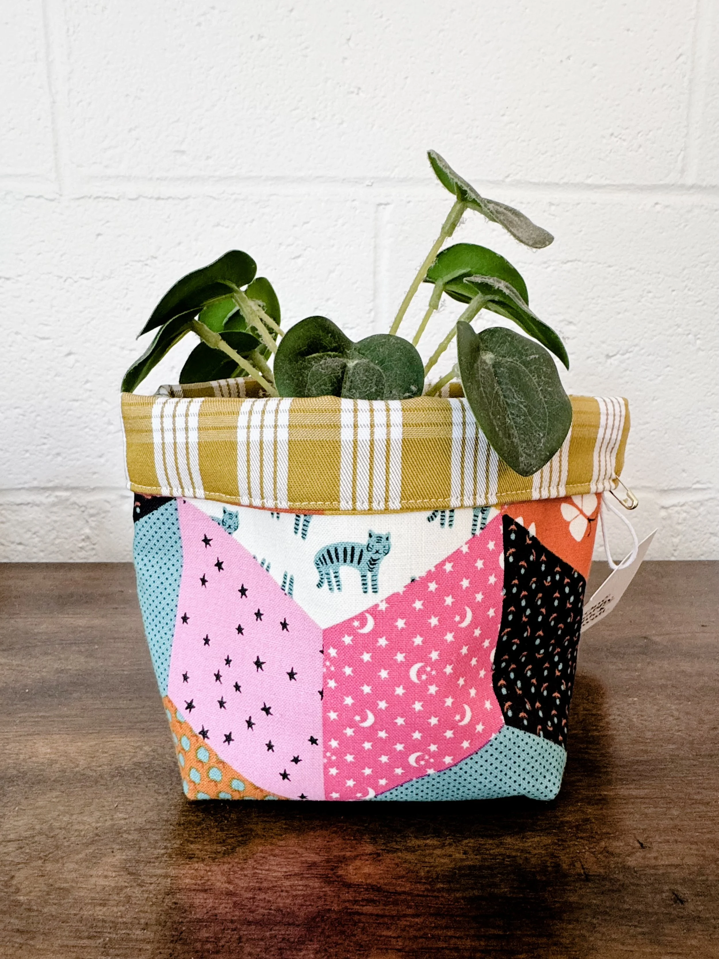 Fabric Plant Sack - patchwork