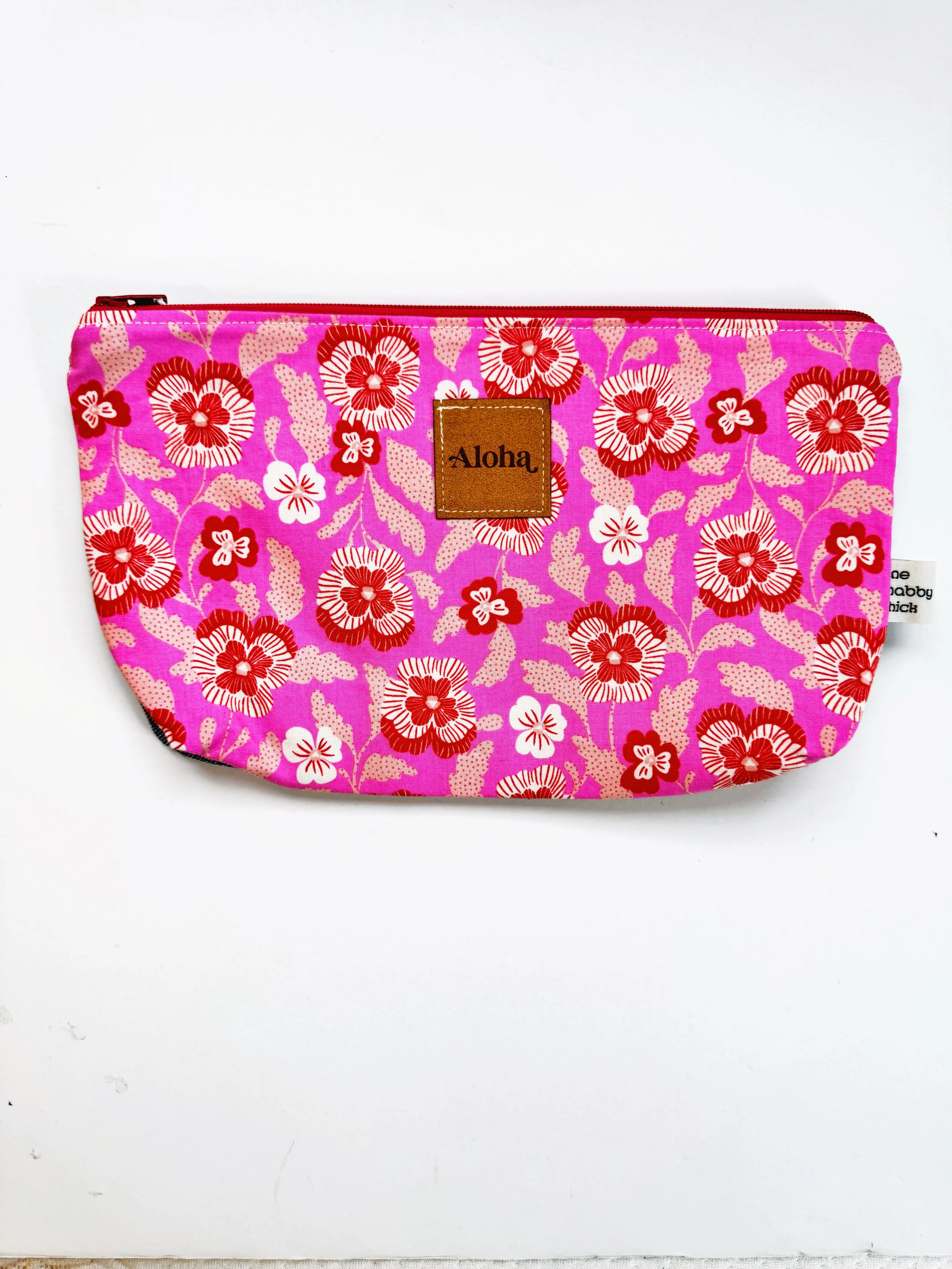 Travel Pouch - pink pansies