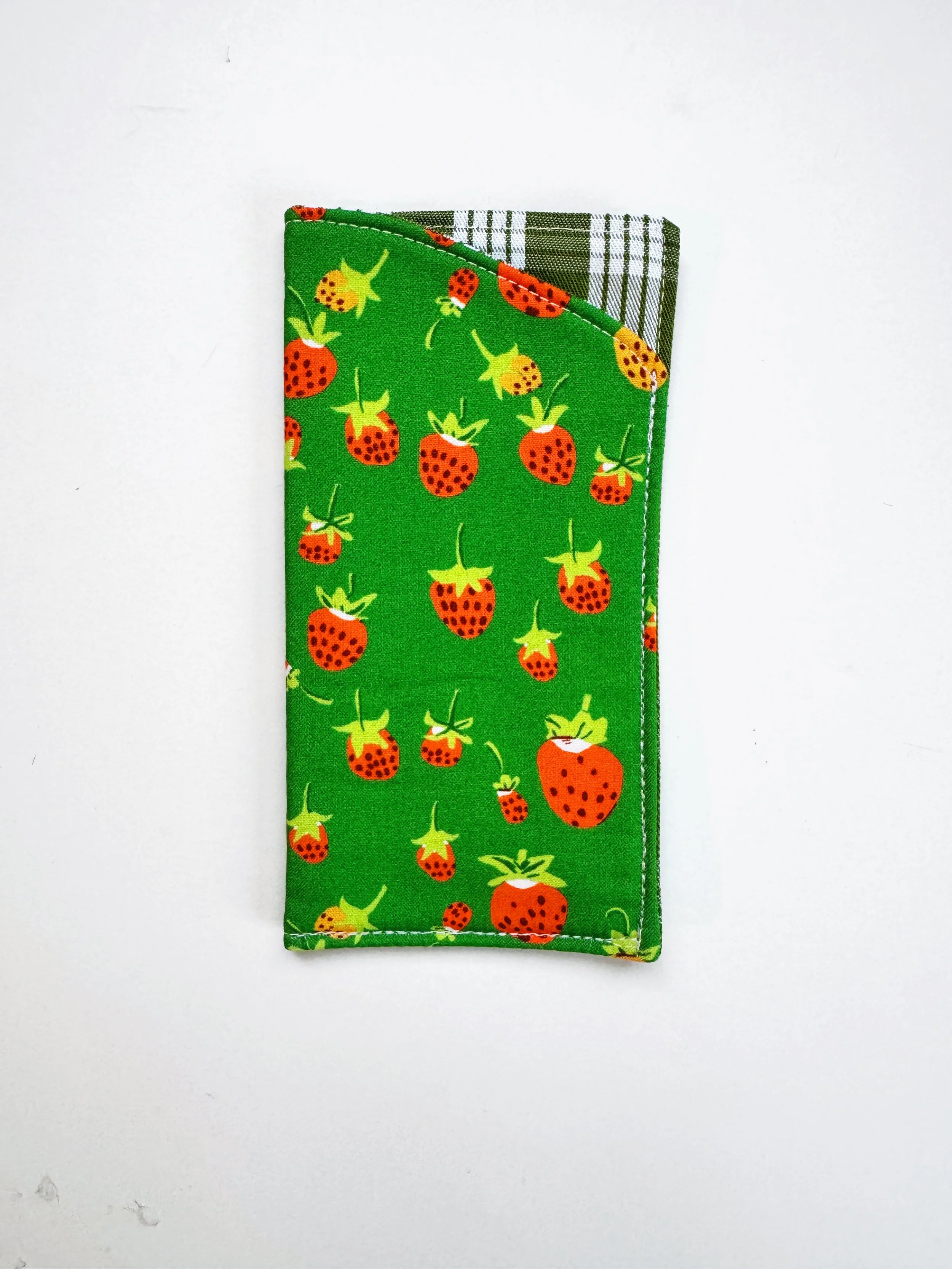 Eyeglass Case - green strawberries