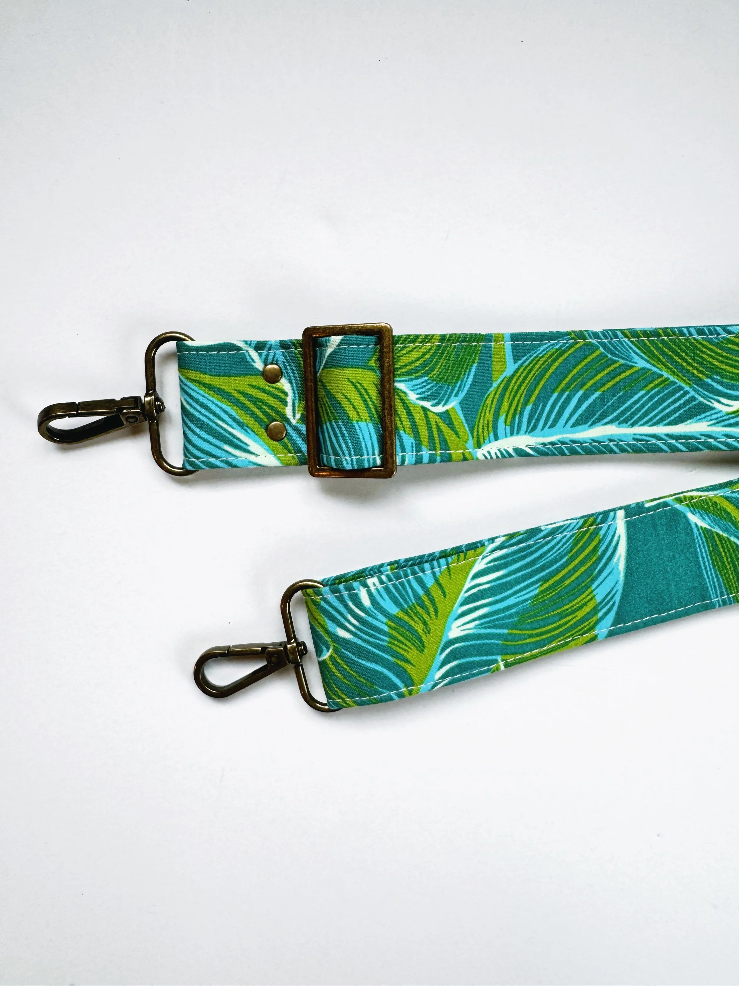 Adjustable purse Strap - green palms