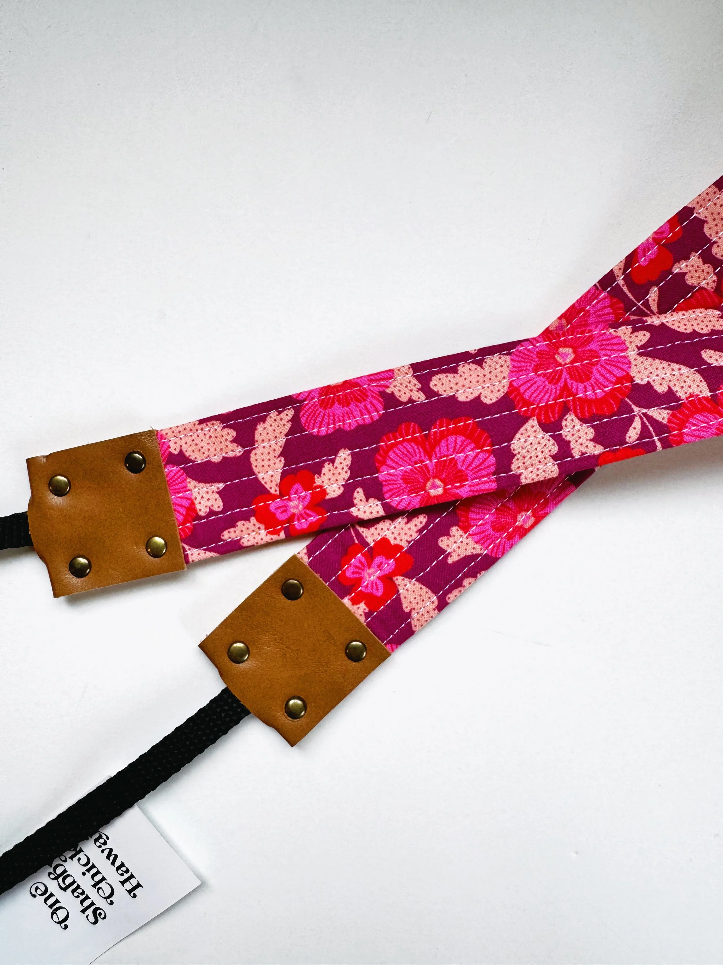 Camera Strap - violet pansies
