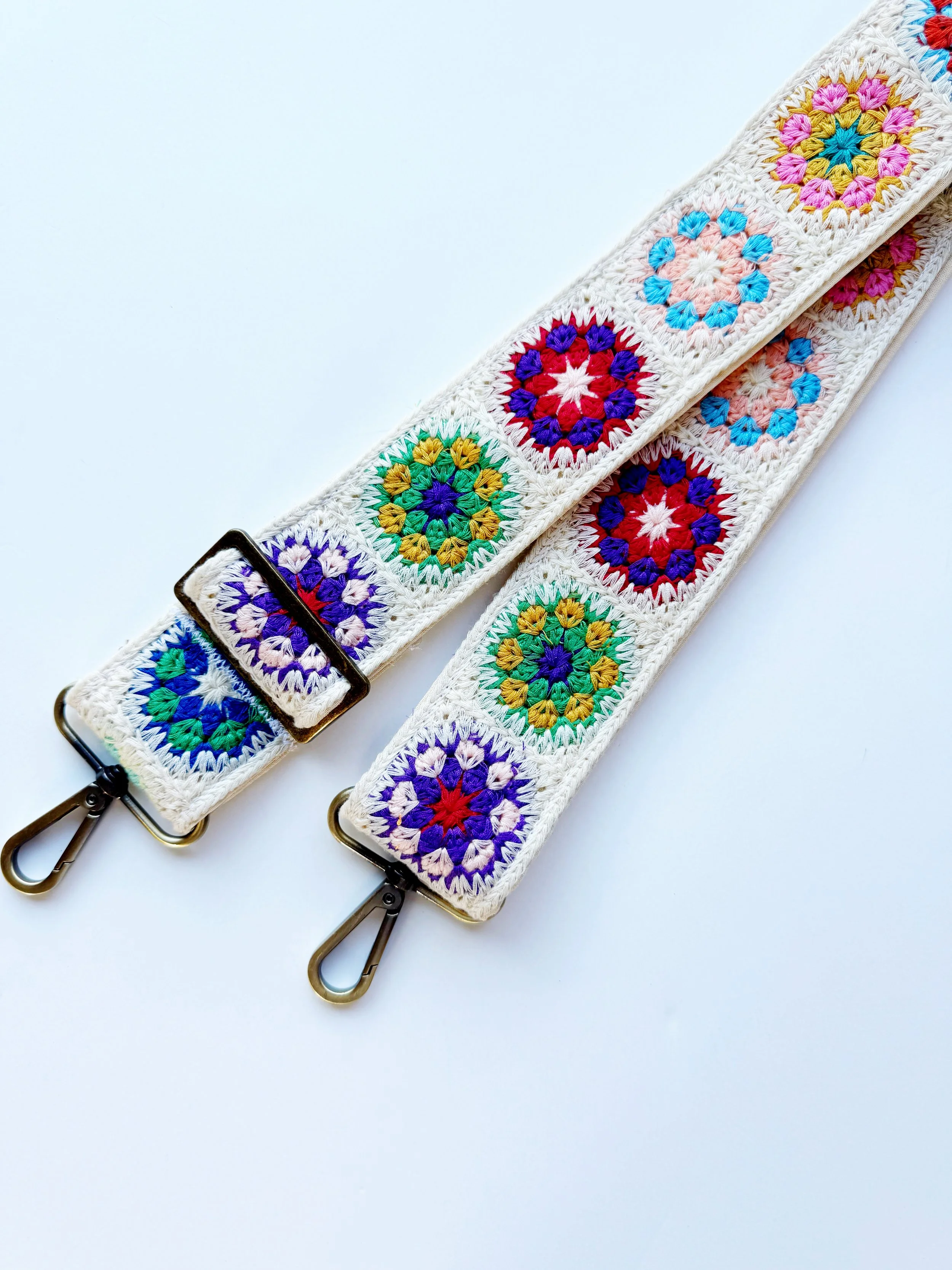 Adjustable purse Strap - crochet rounds