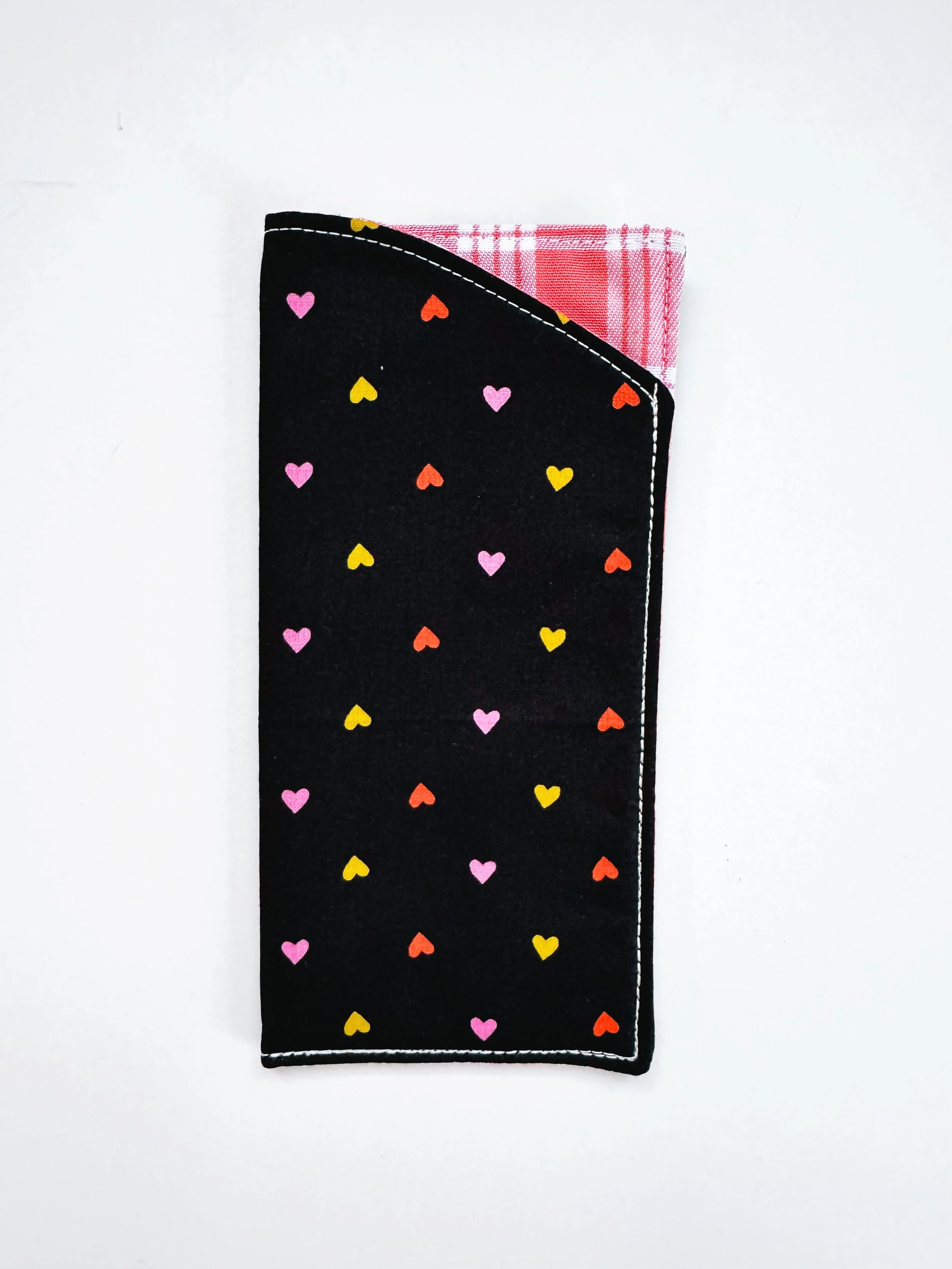 Eyeglass Case - black hearts