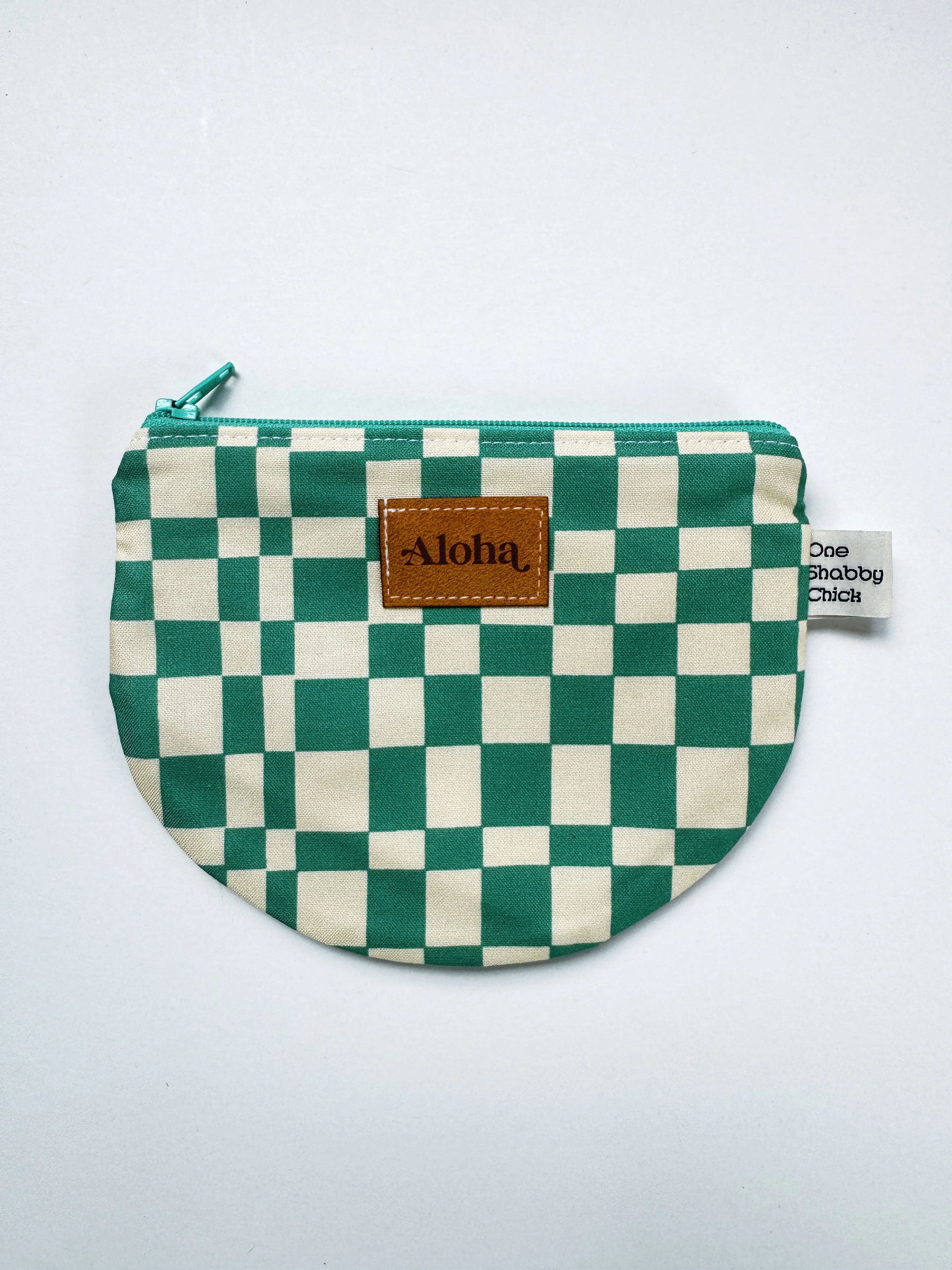Half Moon - teal check
