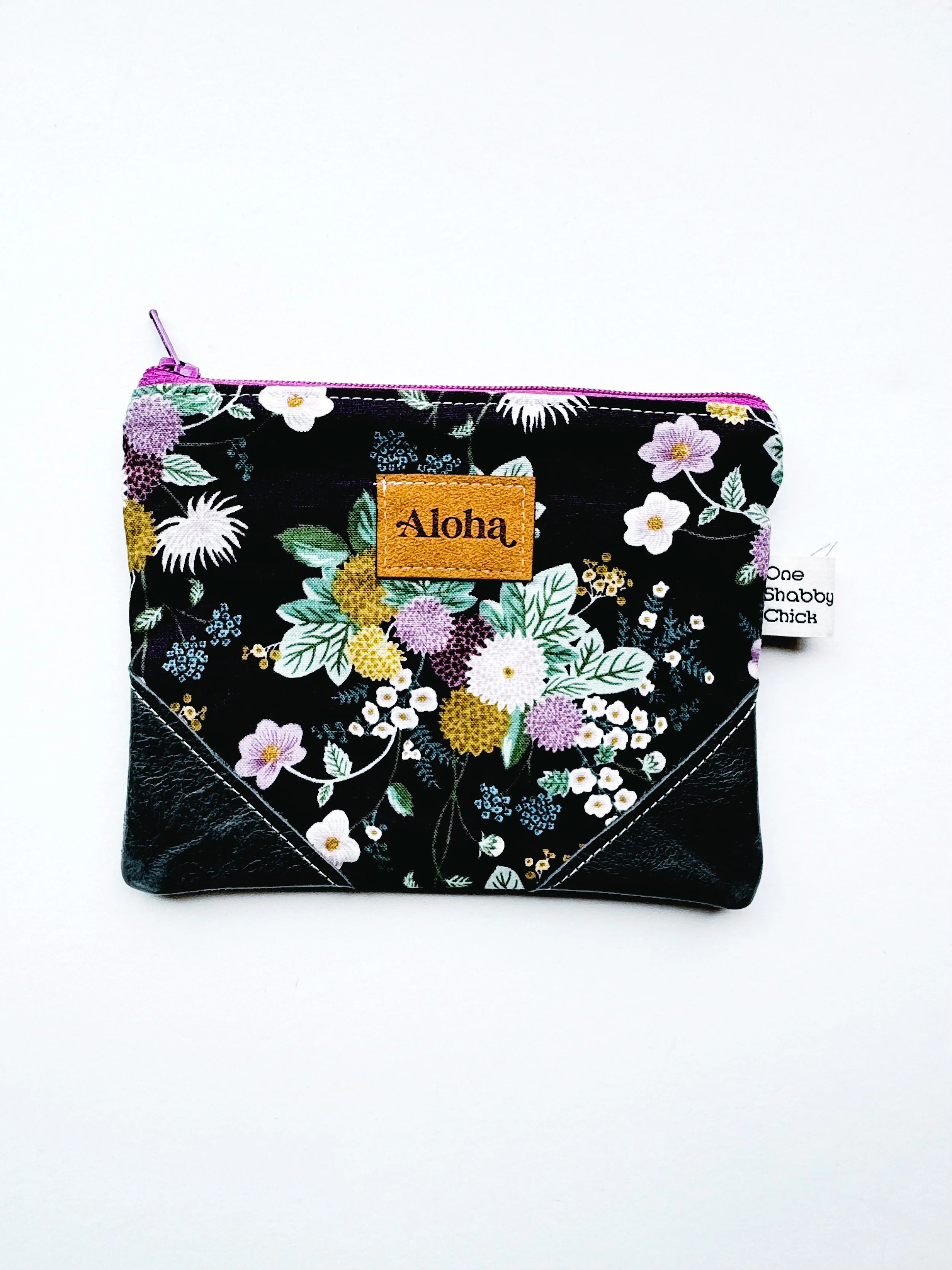 Zip pouch - purple floral