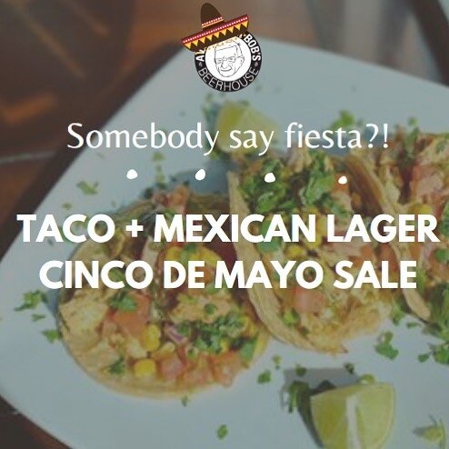 Here&rsquo;s a mucho deal to help celebrate Cinco de Mayo in quarantine! Buy a 32oz fill of @melvinbrewing Hey-Zeus Mexican Lager and we&rsquo;ll send you home with $5 pork or chicken tacos, today only! 🌮 Visit www.avuncularbobs.com to order online 