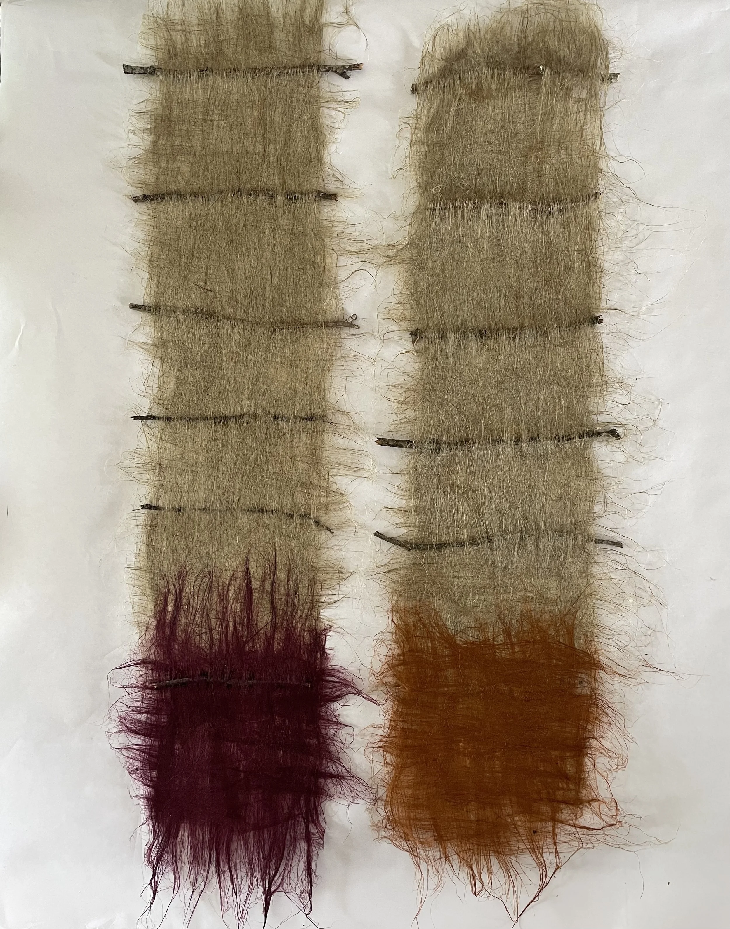 SANGRIA Flax Roving and sticks 8”W x 30” H (each)