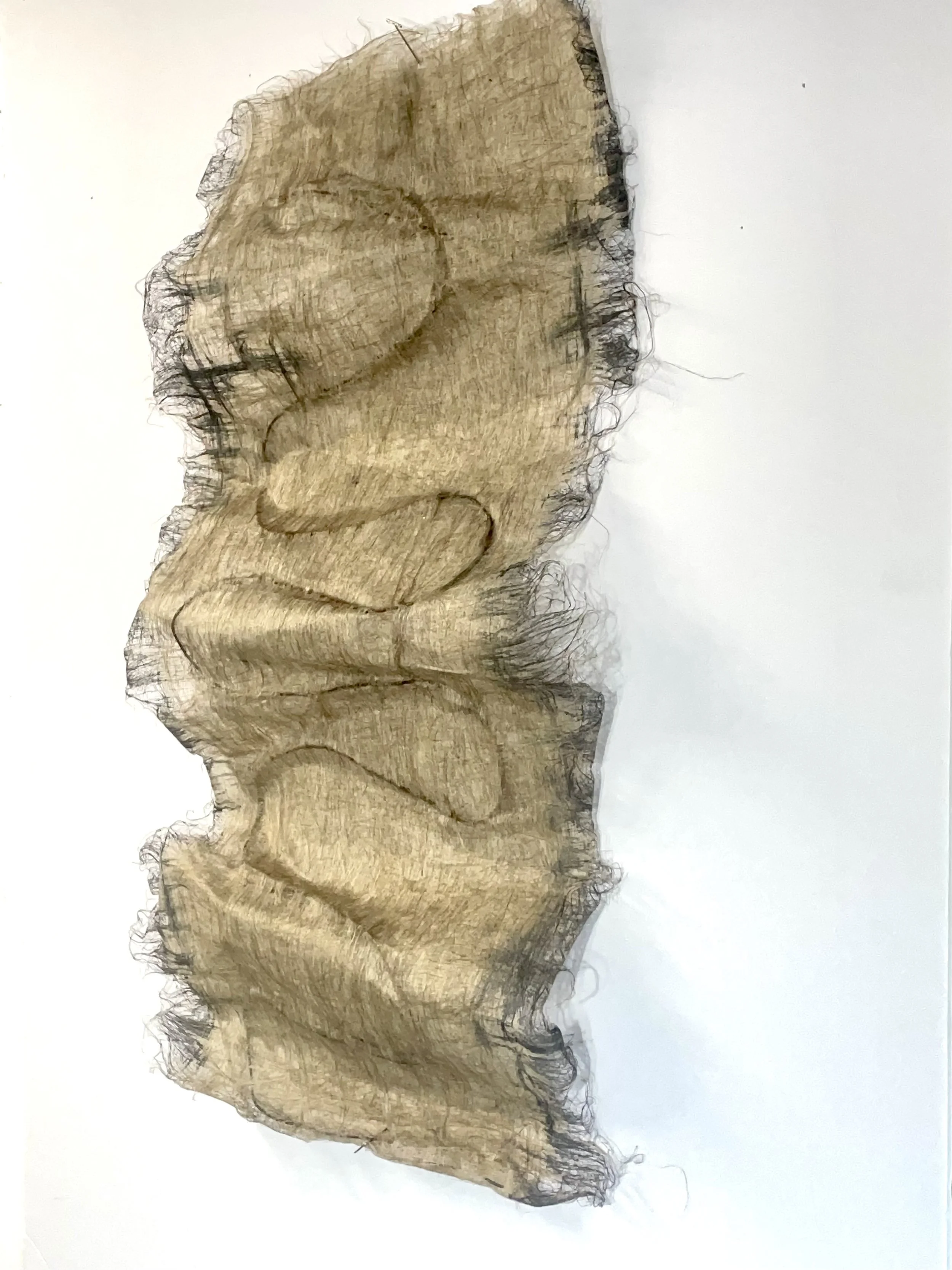 UNDULATING Flax, Wire, Ink 13” W X 25” H