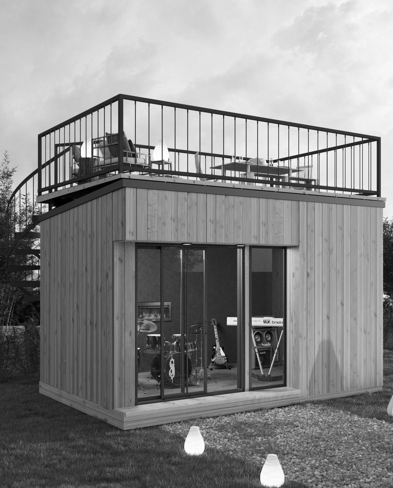 Mini Pod Building All Extras | Mini Office backyard pods, outdoor man caves and she sheds ...