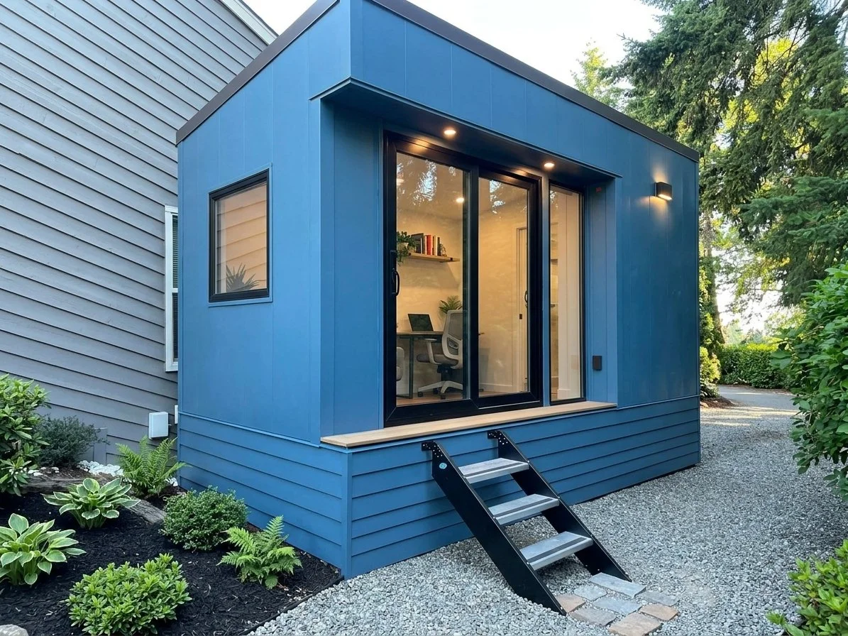 Mini backyard office pod turnkey prefab DIY, outdoor tiny home office shed, work from home, WorkPod, studio shed, backyard room, shed shed, man cave, pool house, granny house cabin, office suite shed