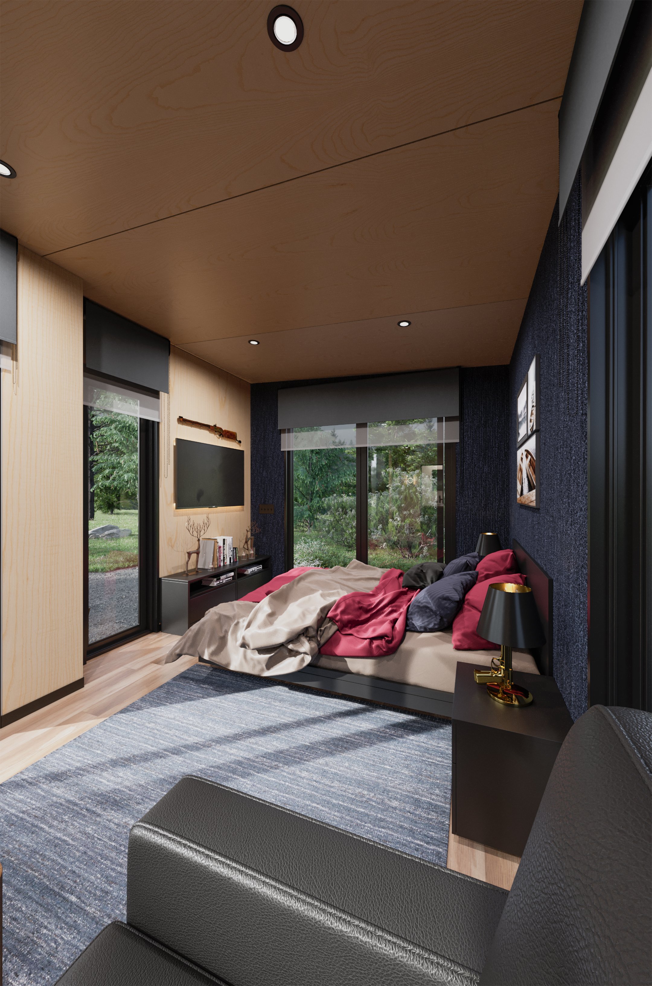 Interior of Mini-O The Station pod with minimalist design