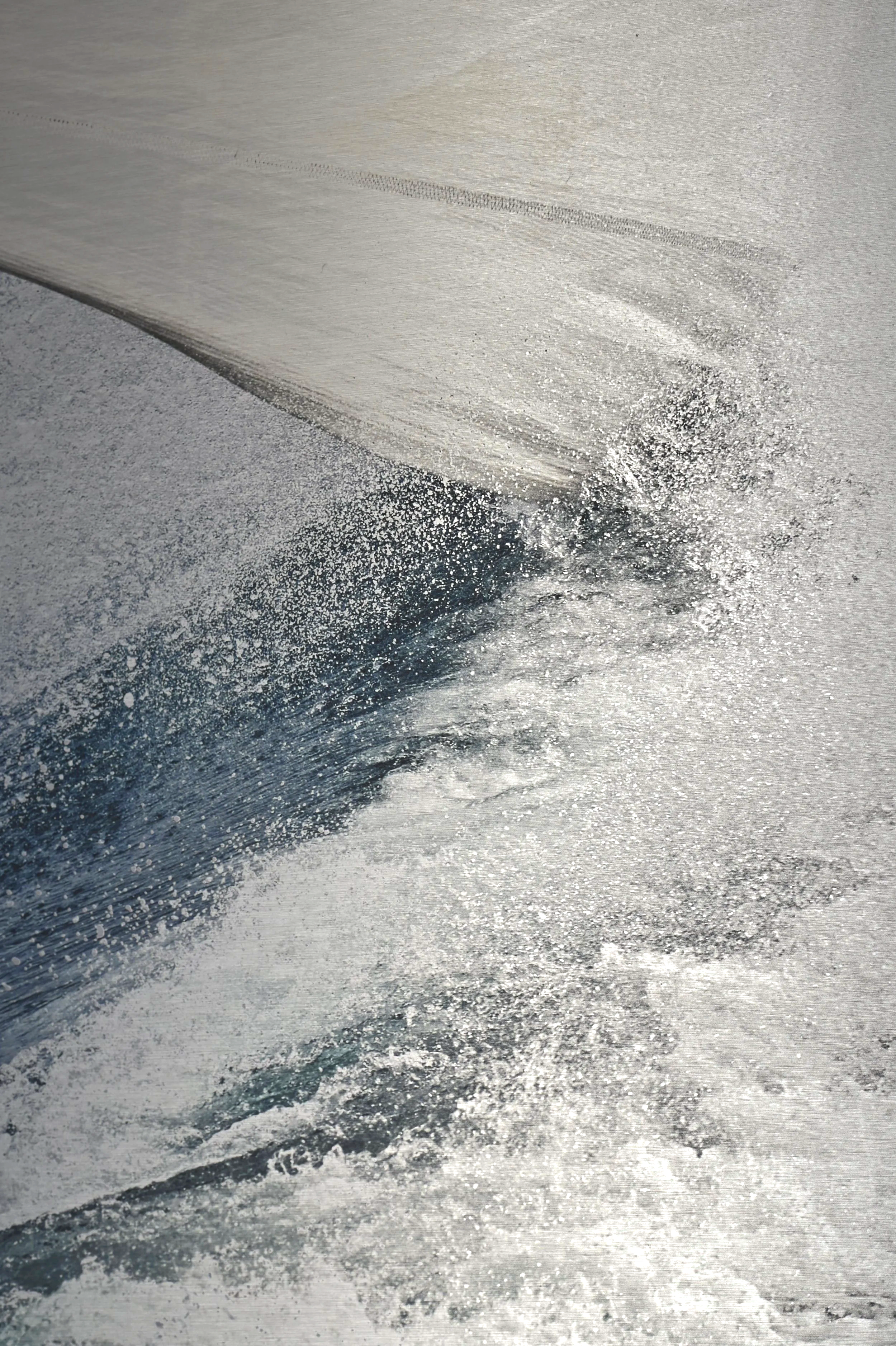 Shamrock V J-Class yacht under sail — limited-edition brushed aluminium print by Christophe Sorenti