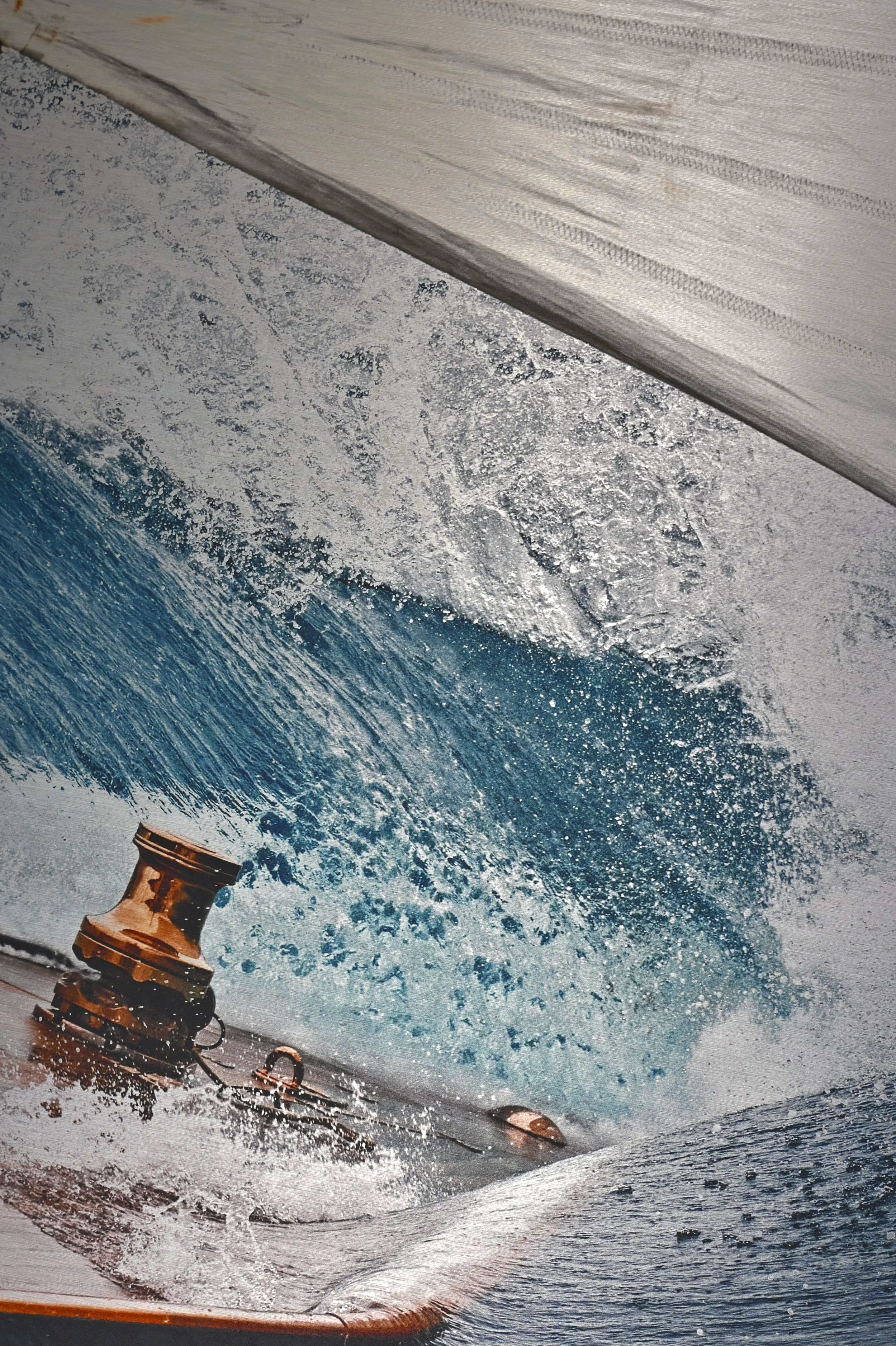 Shamrock V J-Class yacht under sail — limited-edition brushed aluminium print by Christophe Sorenti