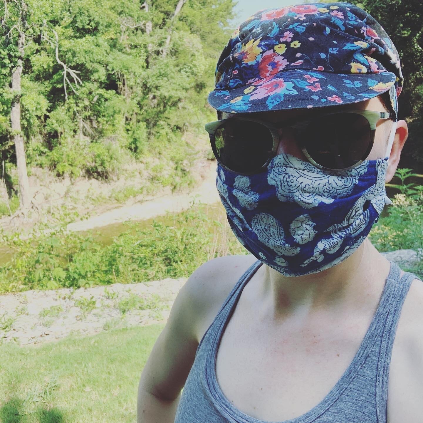 Every time I left the house I never left without my mask. Here I am going for a walk in my favorite park in Dallas. 