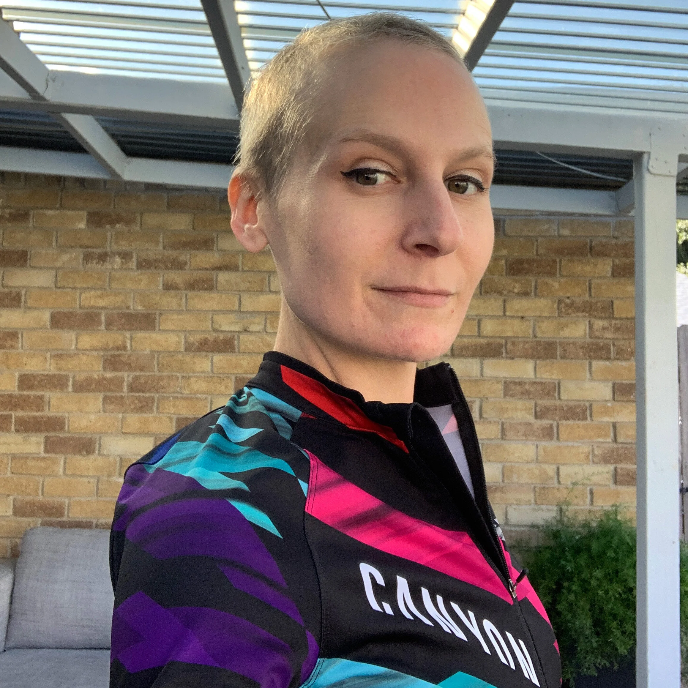 11.10.20 - Leaving the house more and more without my wig on. This time was for my first 10 mile bike ride around the lake. 