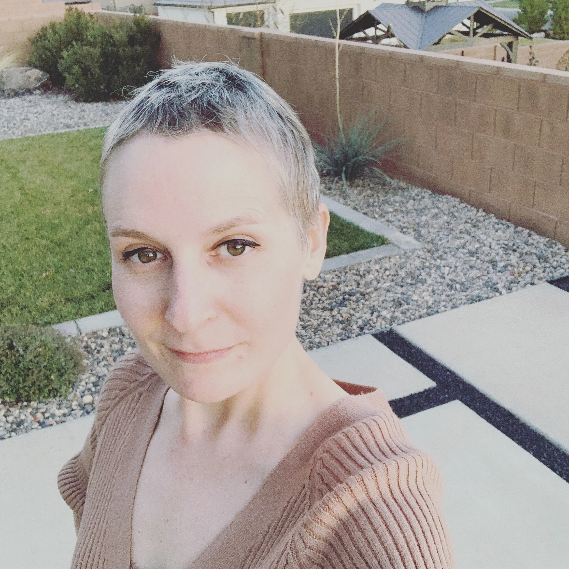 Birthday Selfie: Taken in Saint George, Utah on my 40th birthday. So very happy to be here to see 40 and I feel healthier than I have in a long time. Hair is growing back so nicely too!