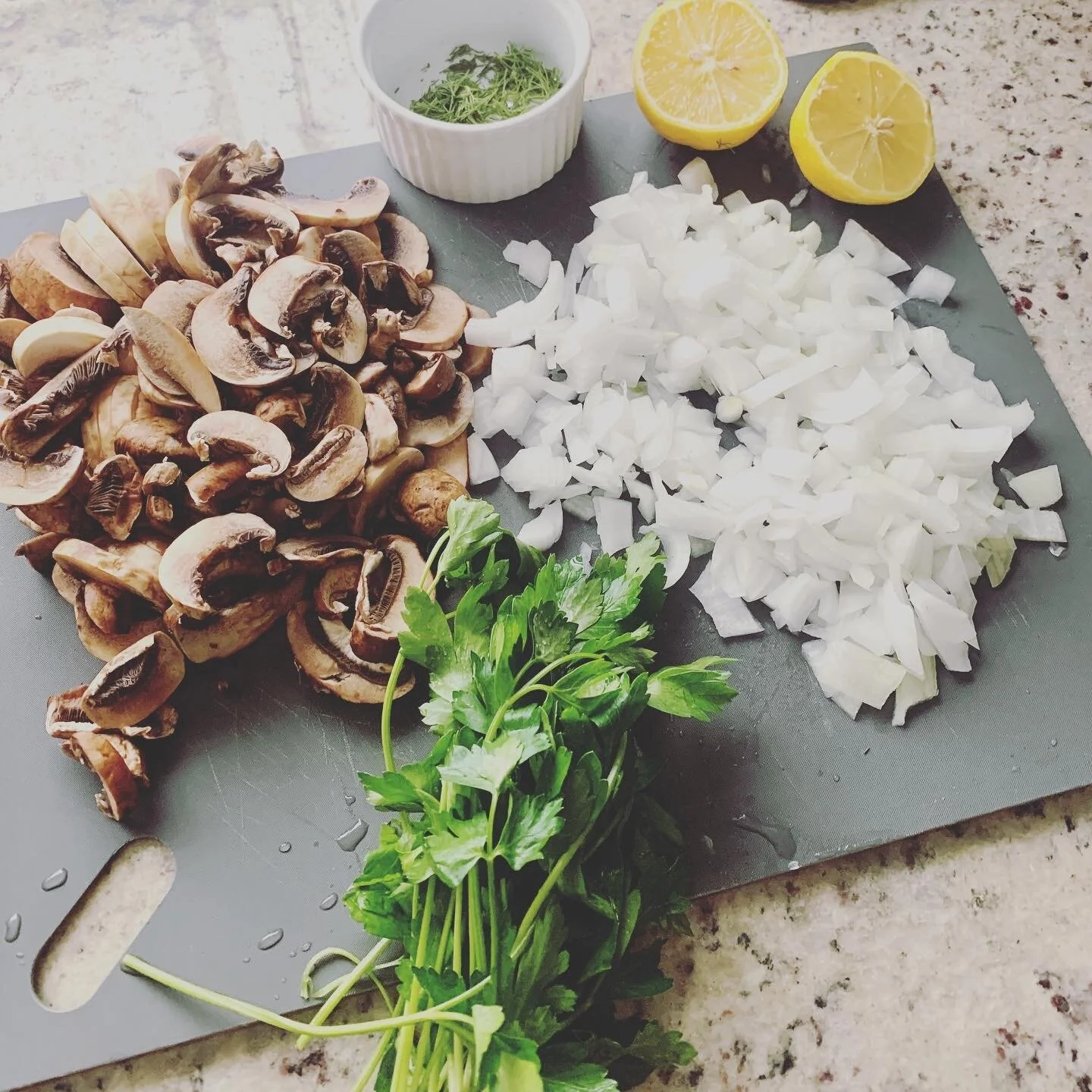 Meal Prepping on a Snowy Sunday. It actually snowed in Dallas, TX - first time seeing this in the 5 years we have been here. It was so relaxing to chop while watching the snow fall. Made me miss New England. 
