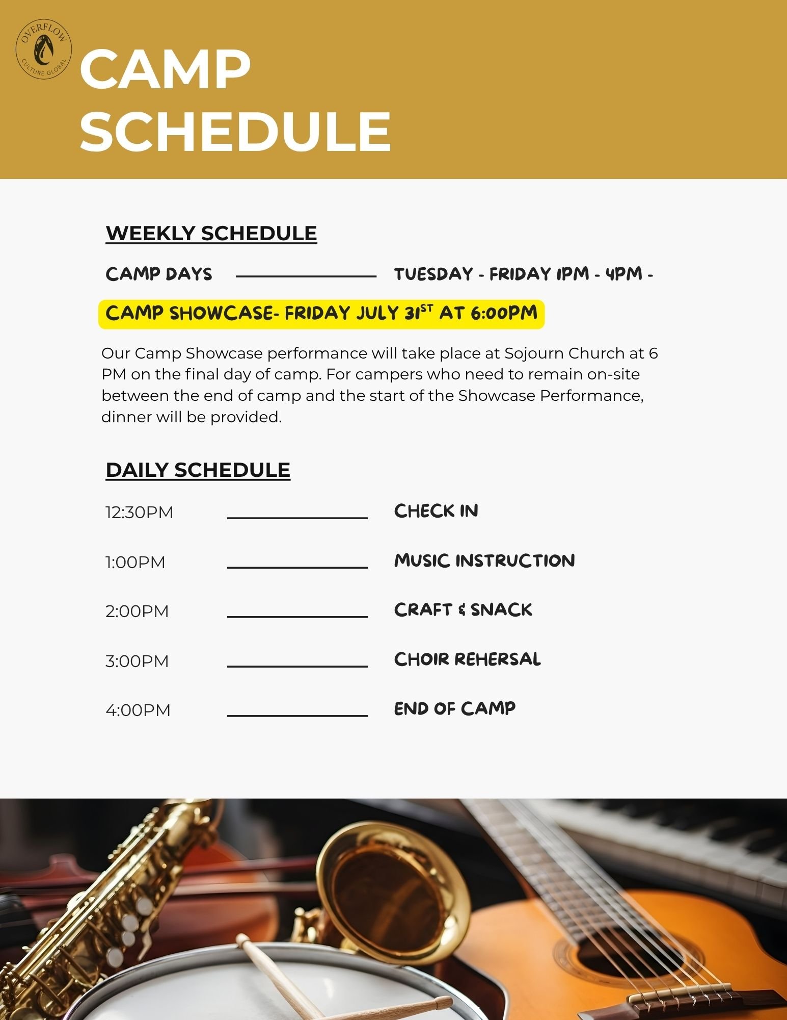 CAMP SCHEDULE