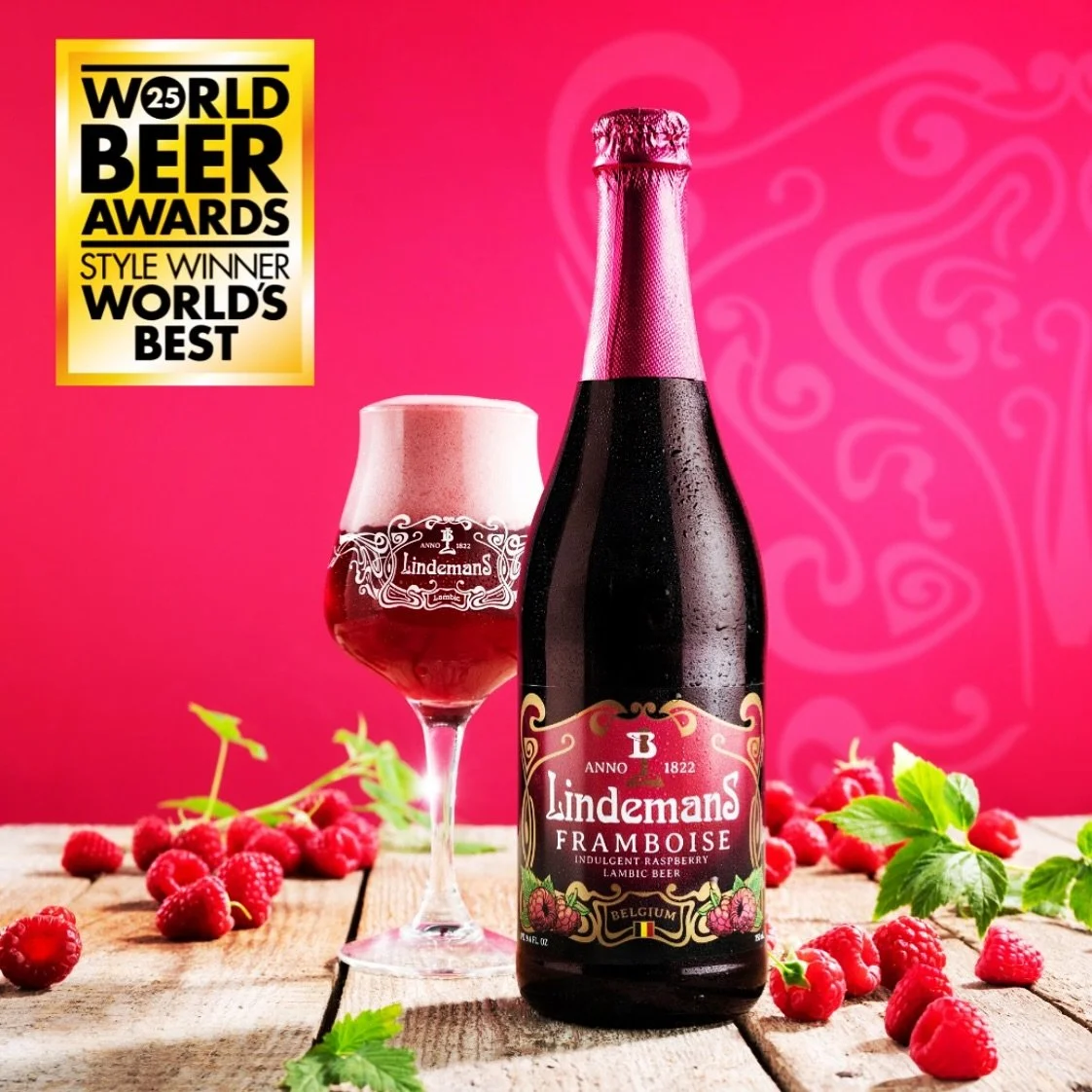 @lindemansbeers 
LINDEMANS FRAMBOISE
Sour Raspberry Lambic Ale 2.5%
Lindemans Framboise was just announced as the World’s Best Framboise at the 2025 World Beer Awards, and we couldn’t be more proud! 
This decadent, raspberry lambic beer