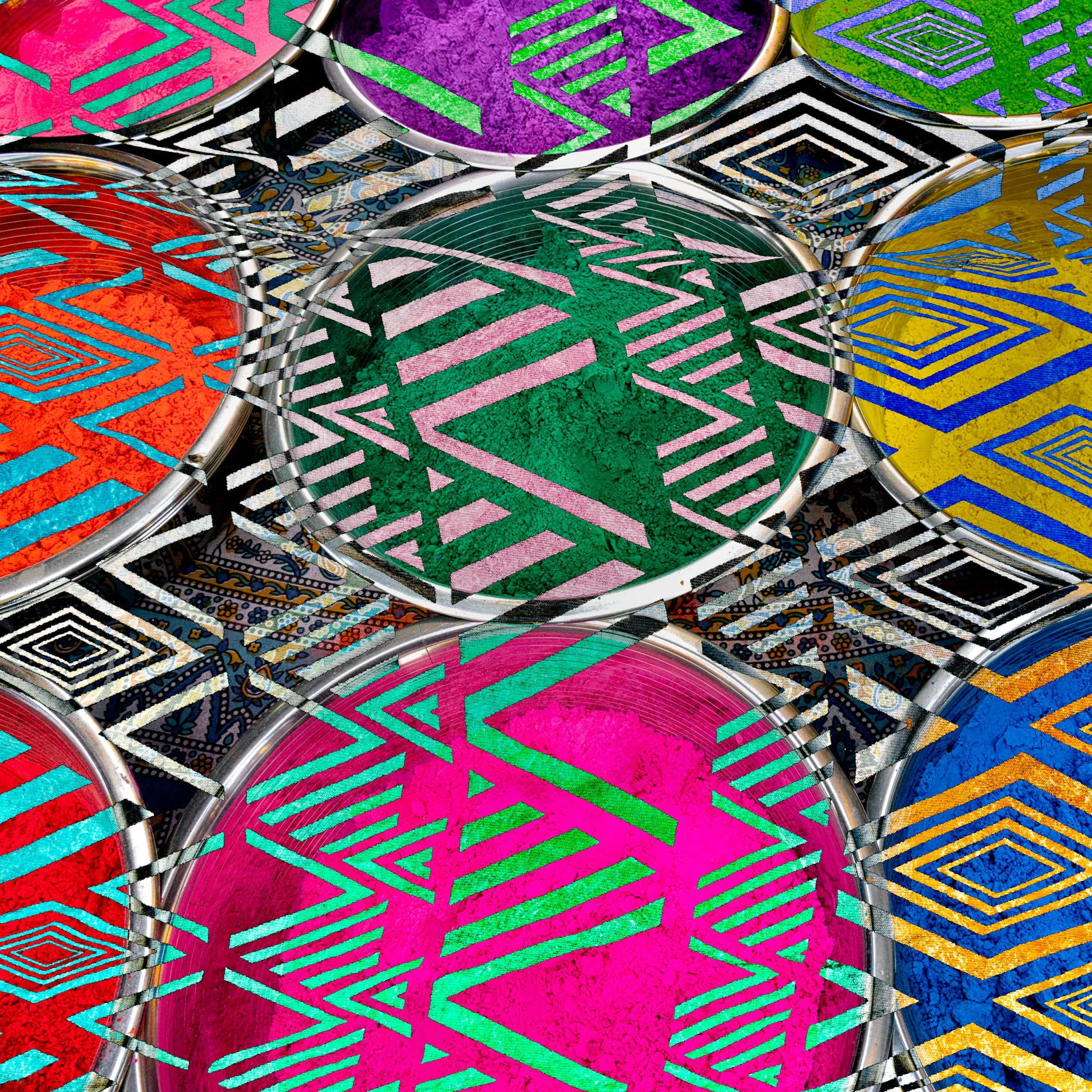 Tikka Tins. Textile Triangles. Inevitable Collision. — street