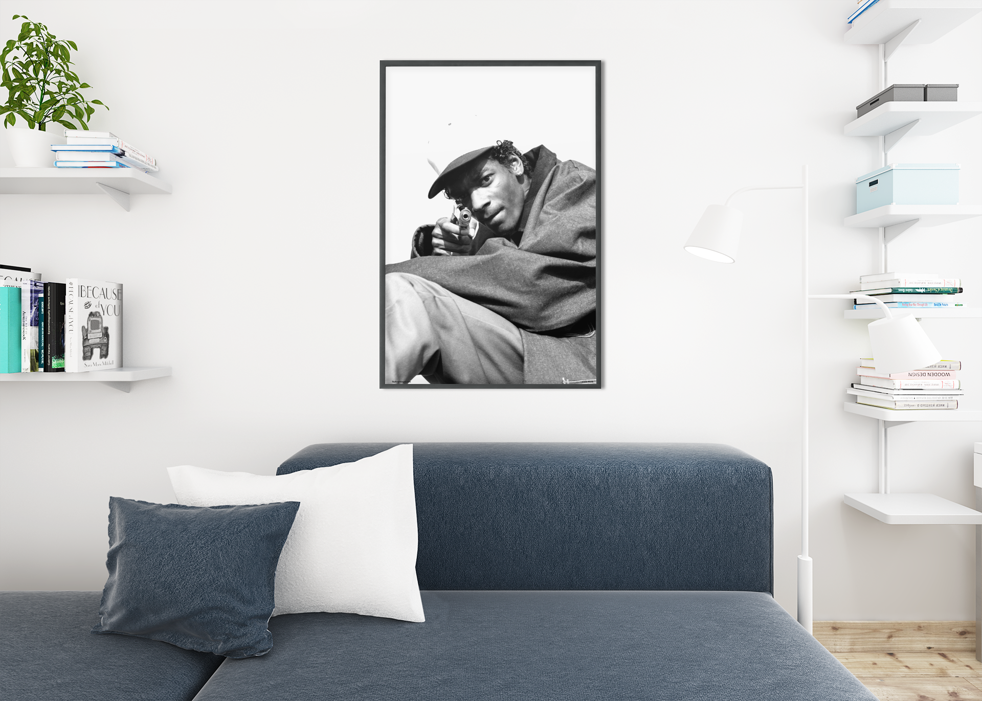 Snoop Dogg Aiming Gun – Iconic 90s Hip-Hop Art Print by Chi Modu 