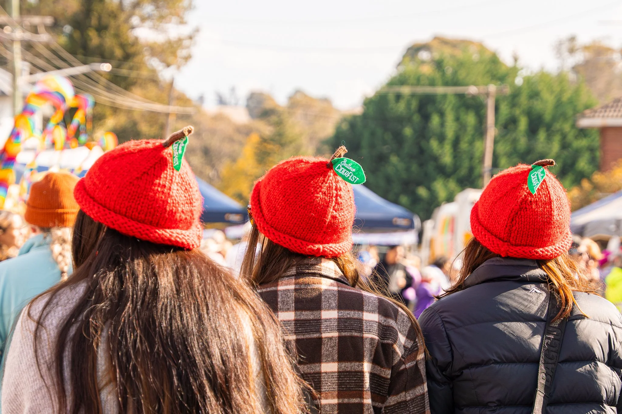 Check out these handmade apple beanies! 

THE MOST POPULAR ITEM at Ciderfest by far!! (apart from the cider of course)

These little babies are such a hot commodity they sell out every year.

Our team of knitters work so hard to get as many of these 
