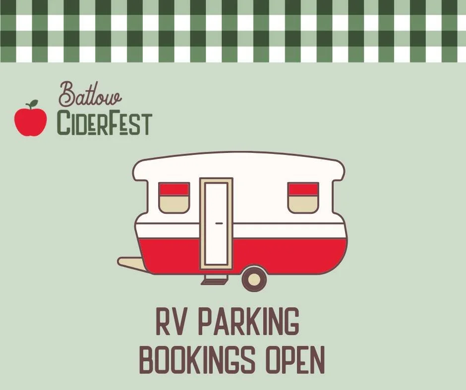 Calling all road trippers and adventurers! 
Make your CiderFest experience even better by securing your spot for RV parking today.

Spots are limited, so don&rsquo;t miss your chance to park close to the action and enjoy a weekend filled with crisp c