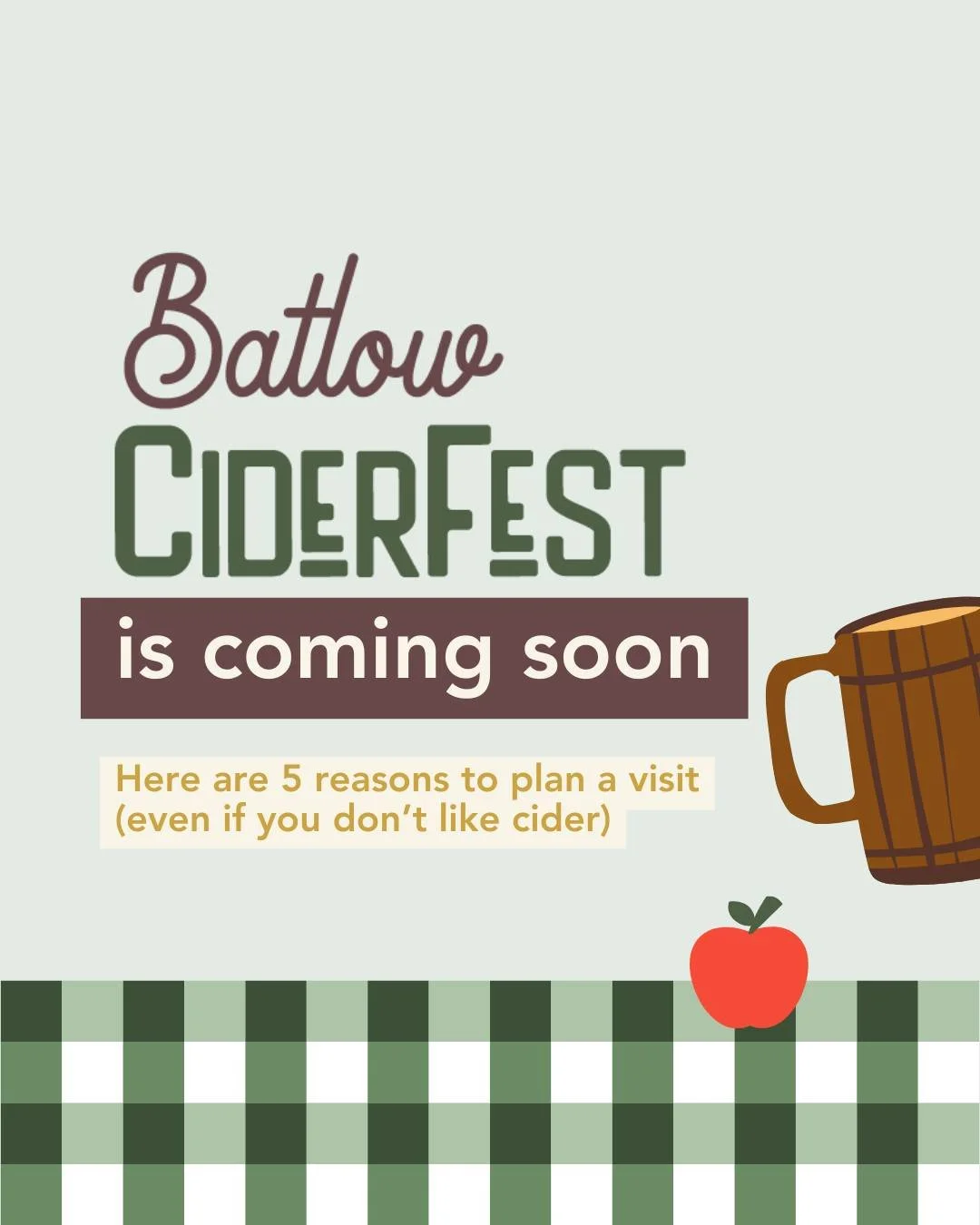 Not into cider? No worries.
You&rsquo;ll still find plenty to love at Batlow CiderFest.

Here&rsquo;s why people come back year after year, cider lover or not:

🍎 Street food worth lining up for from woodfired pizzas to sweet treats
🍎 Live music, r