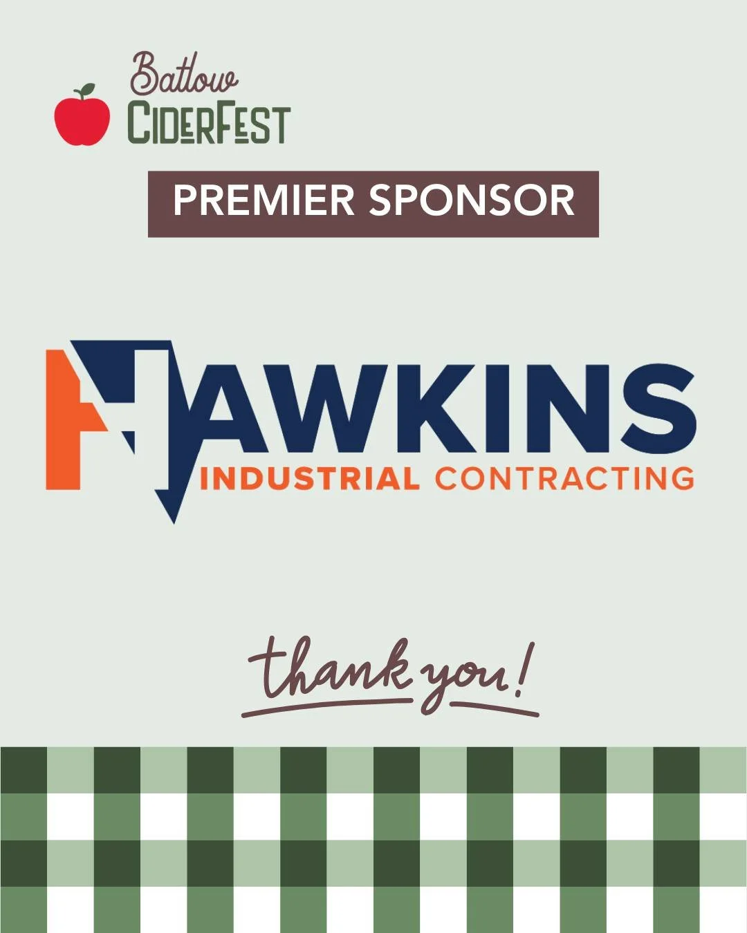 🛠️ Built on strong support &ndash; thank you @hawkins.industrial.contracting!

Huge thanks to Hawkins Industrial Contracting for backing Batlow CiderFest as a Premier Sponsor.
Their support helps bring this event to life and strengthens the connecti