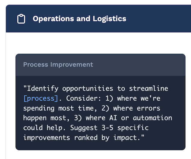 Operations and logistics prompt