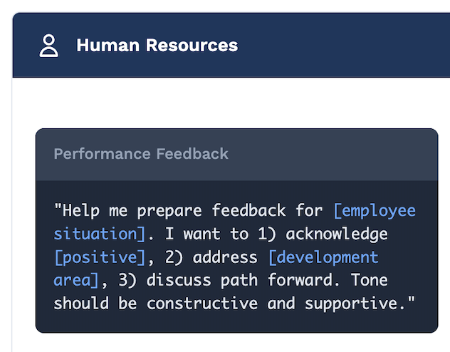 Human resources prompt