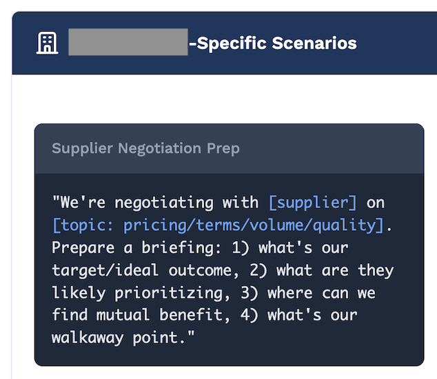 Company-specific prompt