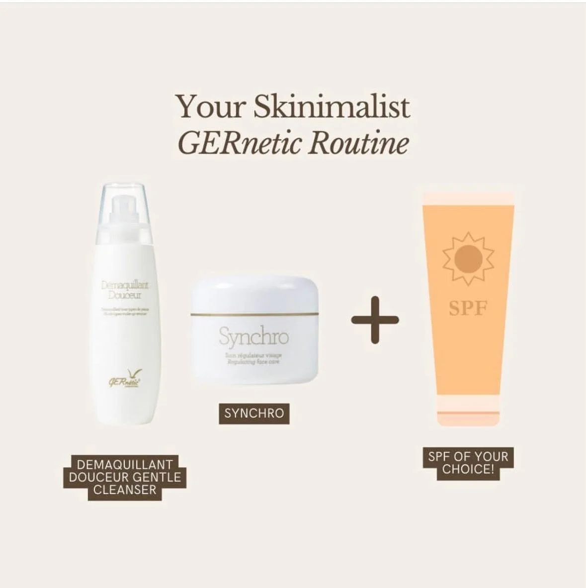 Kiss 💋 Keep it simple&hellip;Synchro cream rebalance, regenerates, revitalizes and nourishes your skin, protection against the hands of time.  Start with your favorite Gernetic cleanser and apply your SPF 50 to protect 🙌🏻 Our favorite at Skin Karm