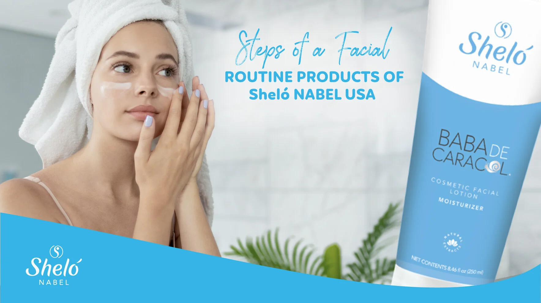 Steps of a facial routine with products of Sheló NABEL?