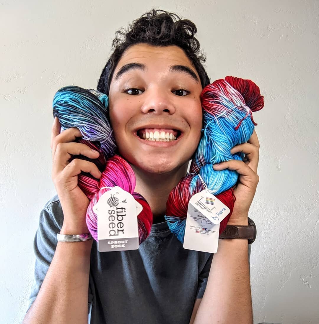 You guys!!! I got a very special package today that I have been waiting for! Check out my latest IGTV video for the unboxing.

Awhile ago I heard about Lindsay @thefiberseed  and that her son Reece dyed some yarn. Whaaat! How amazing is that?! I reme