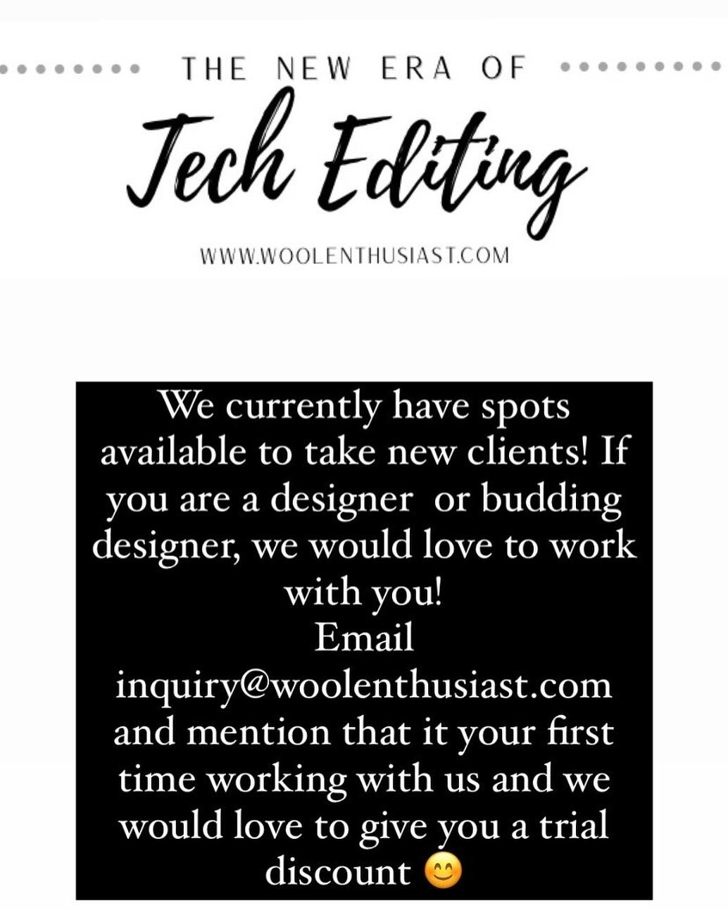 We would love to work with you! 

Our goal is to provide clients with a smooth design and publishing process, as well as provide them with any service they might need during that process ☺️ 

If you are looking for editing services or know someone wh
