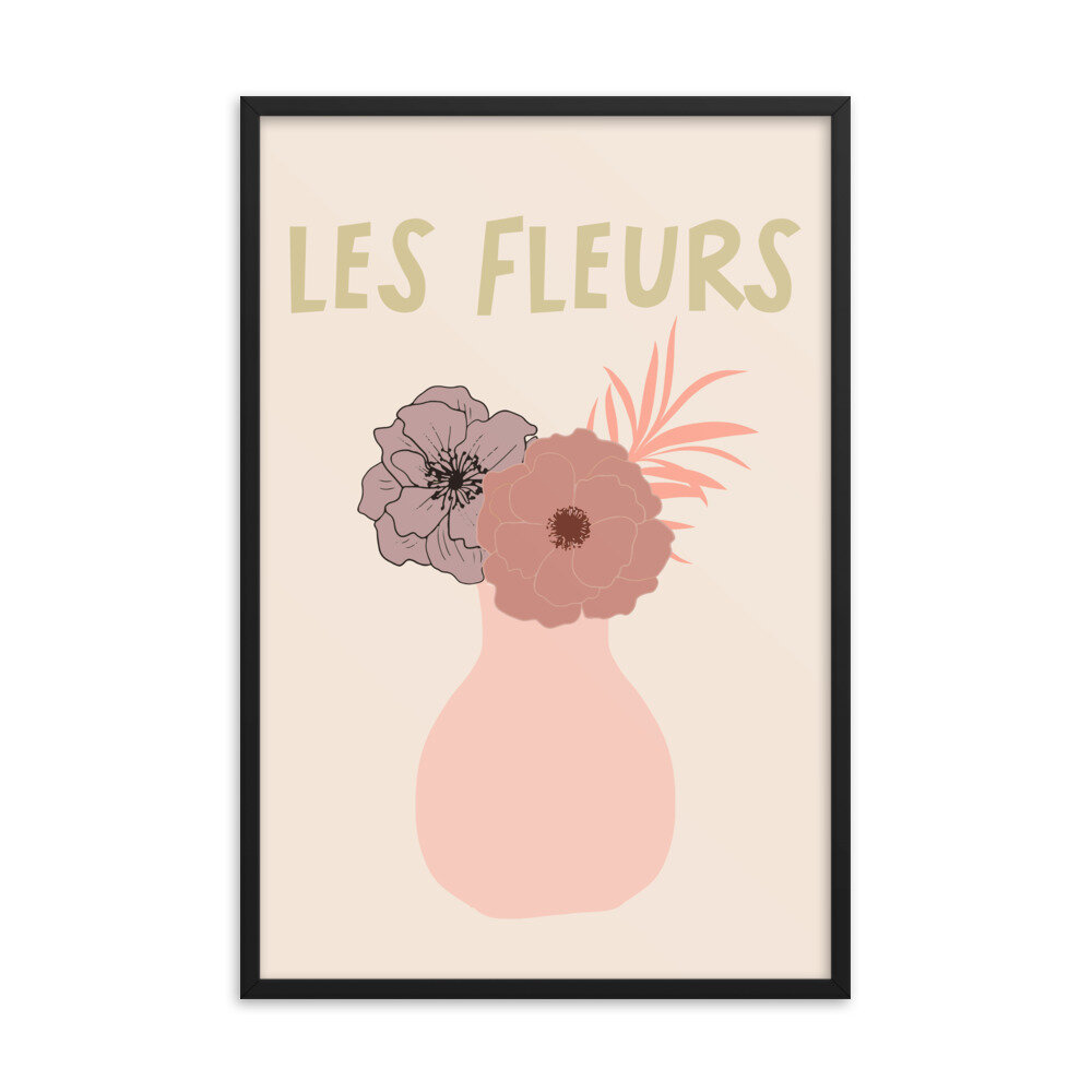 Les Fleurs Wall Print Printable Art for the Home Digital Download Pink Floral Poster