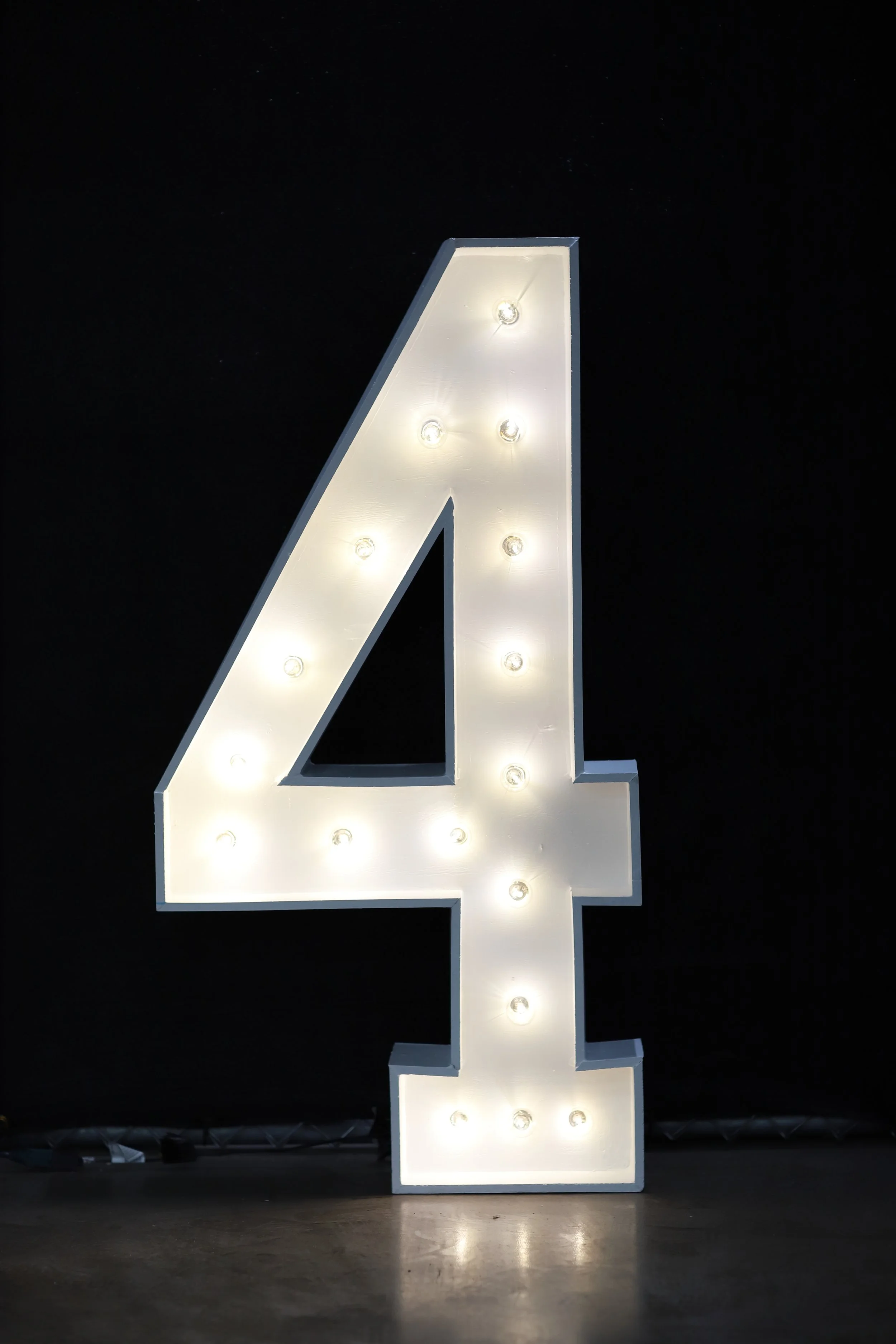 Number 4 -3D four feet tall Marquee Number for Rent Calgary for Corporate and Private Events.JPG