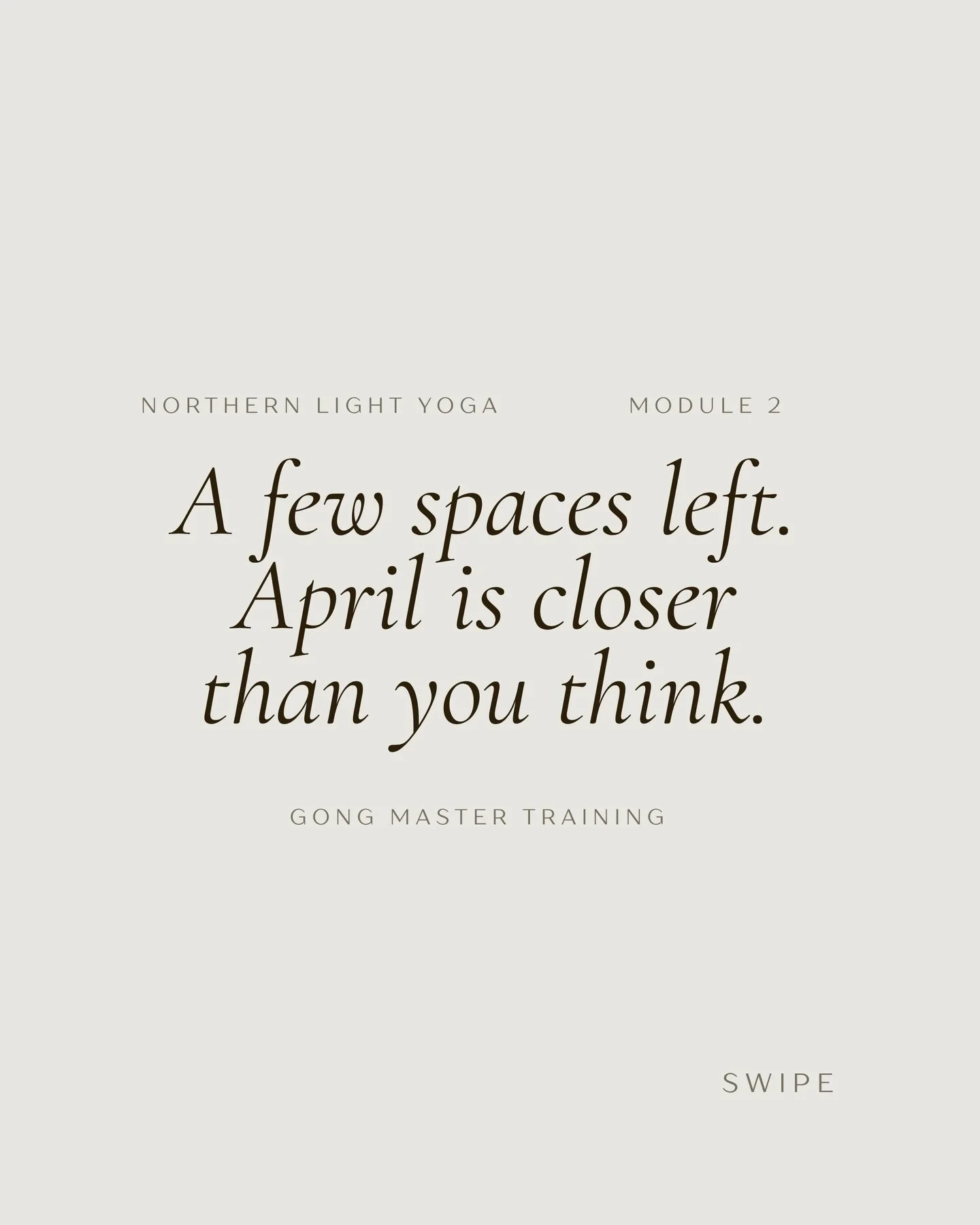 Our Gong Master Training continues this April 🧘🏻🤍
If this has been sitting in the back of your mind, this is your moment.

Module 2 | Gong Course | Northern Light Yoga Academy
"From Suniee to Shunia, from deep listening to deep silence"
