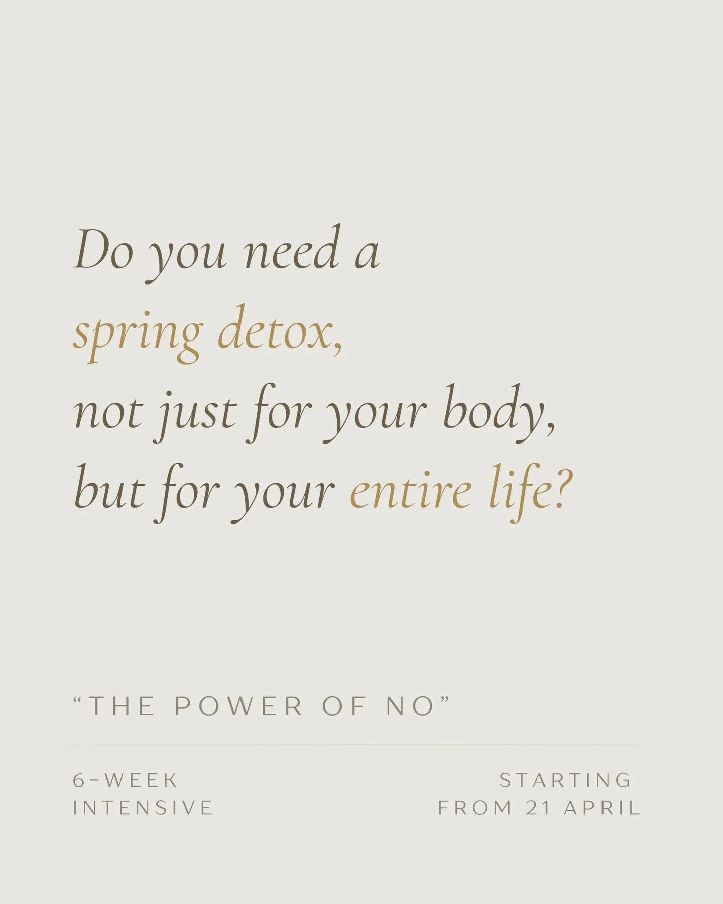 Spring is a time to let go of what no longer serves you. 

Old habits, draining commitments, and unspoken boundaries can weigh you down. 

What if you could say No with confidence and make your Yes truly matter? ✨✨

Introducing "The Power of No&