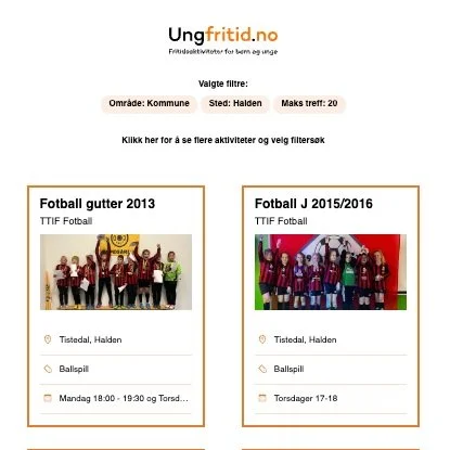 Halden kommune gjør det enklere for barn og unge å finne fritidsaktiviteter