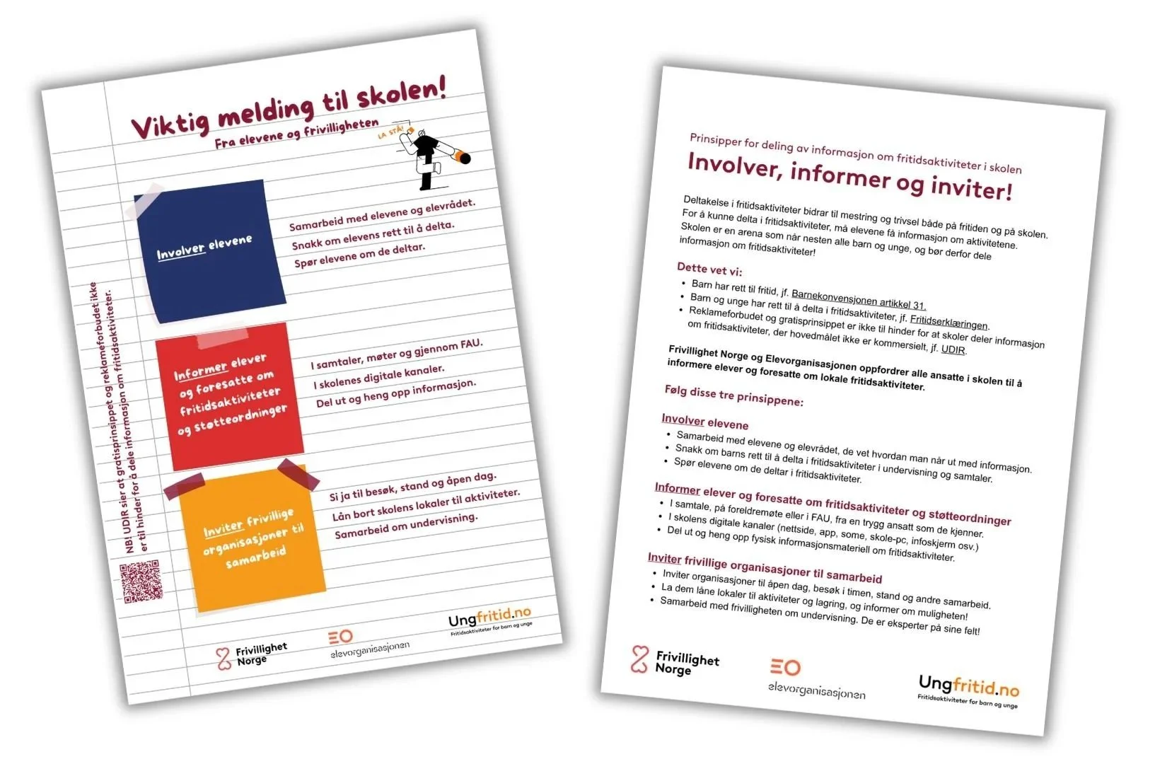 Skjermbilde av plakat og infoark