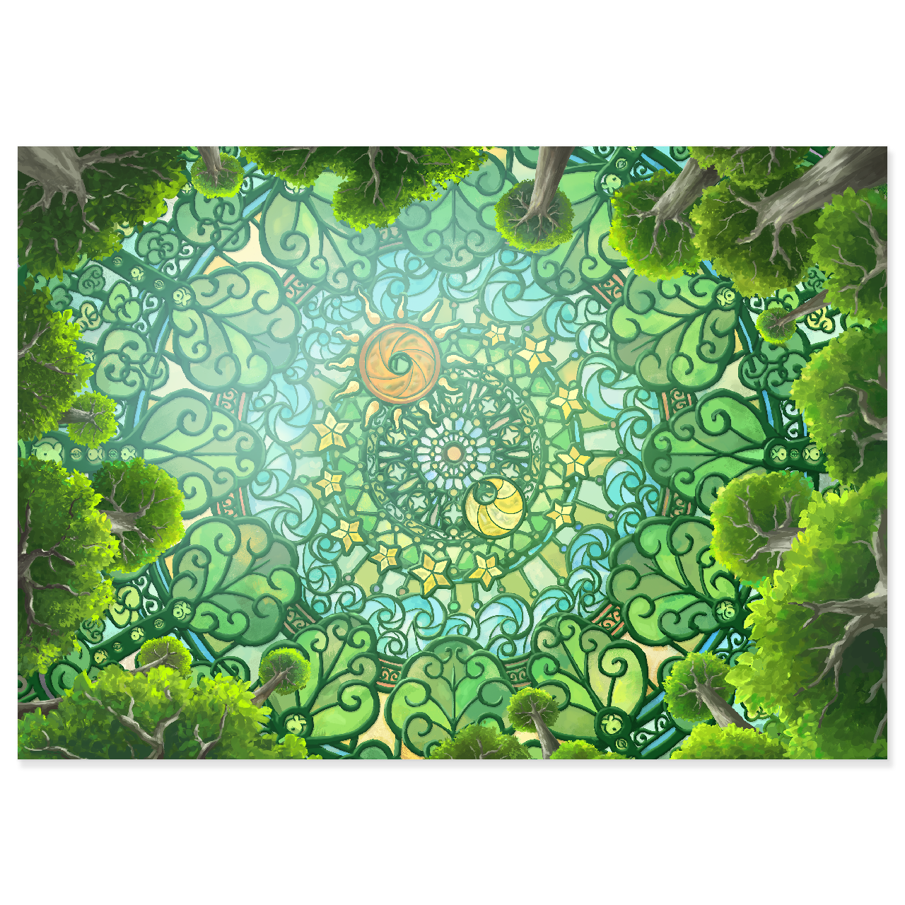 Stain Glass Dome Small Print
