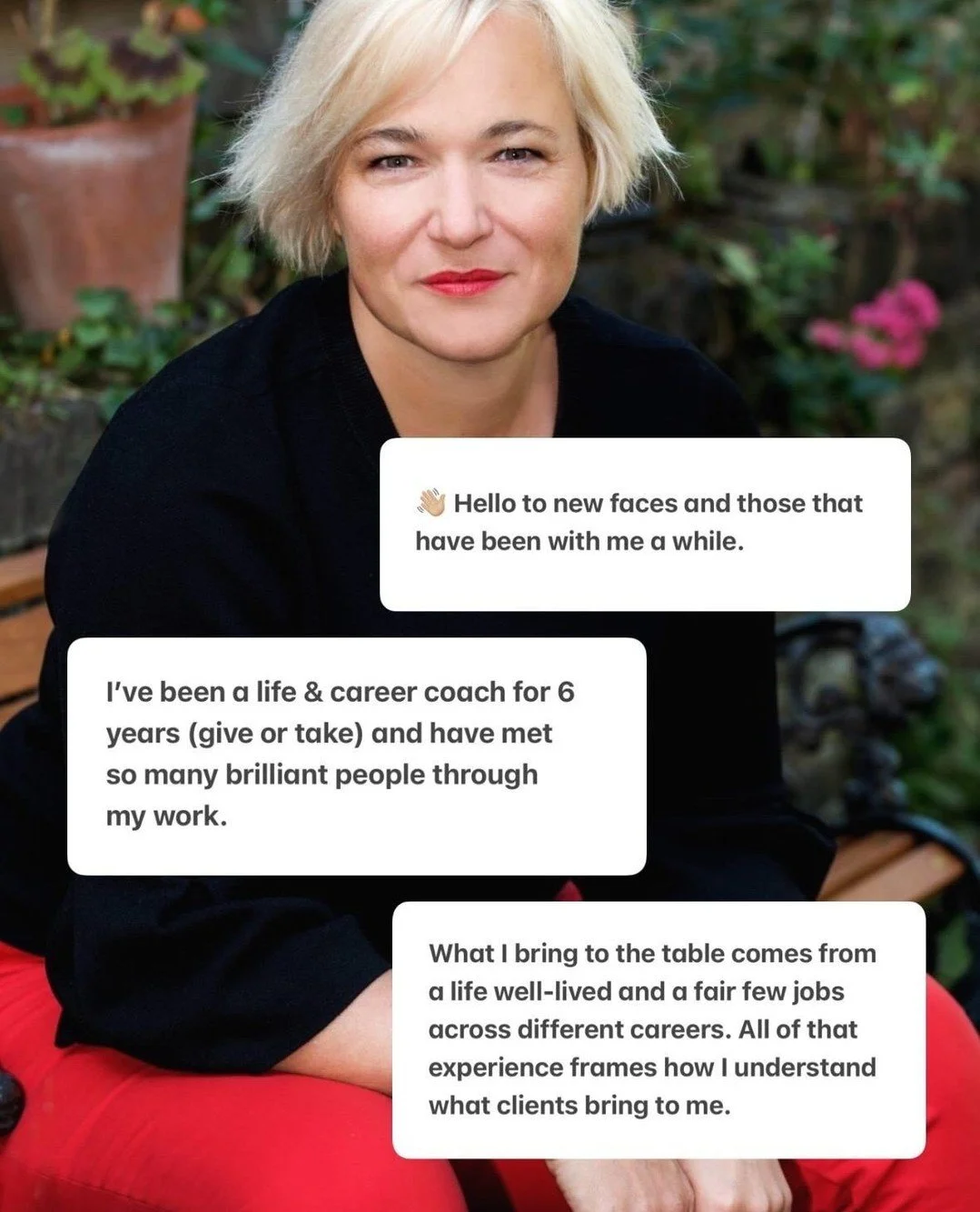 Hello! ⁠
⁠
I&rsquo;m Vivienne, a Midlife &amp; Career Coach based in London, working mostly with people in the middle of midlife who find themselves at a crossroads. ⁠
⁠
I&rsquo;ve been a coach for nearly 6 years and have met so many brilliant people