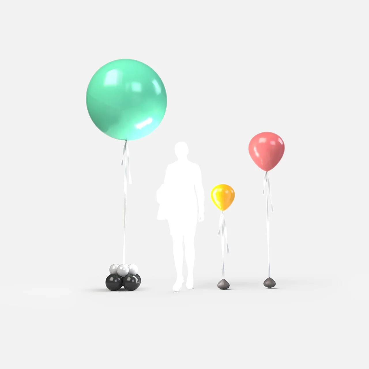 Einzelballons und Bouquets